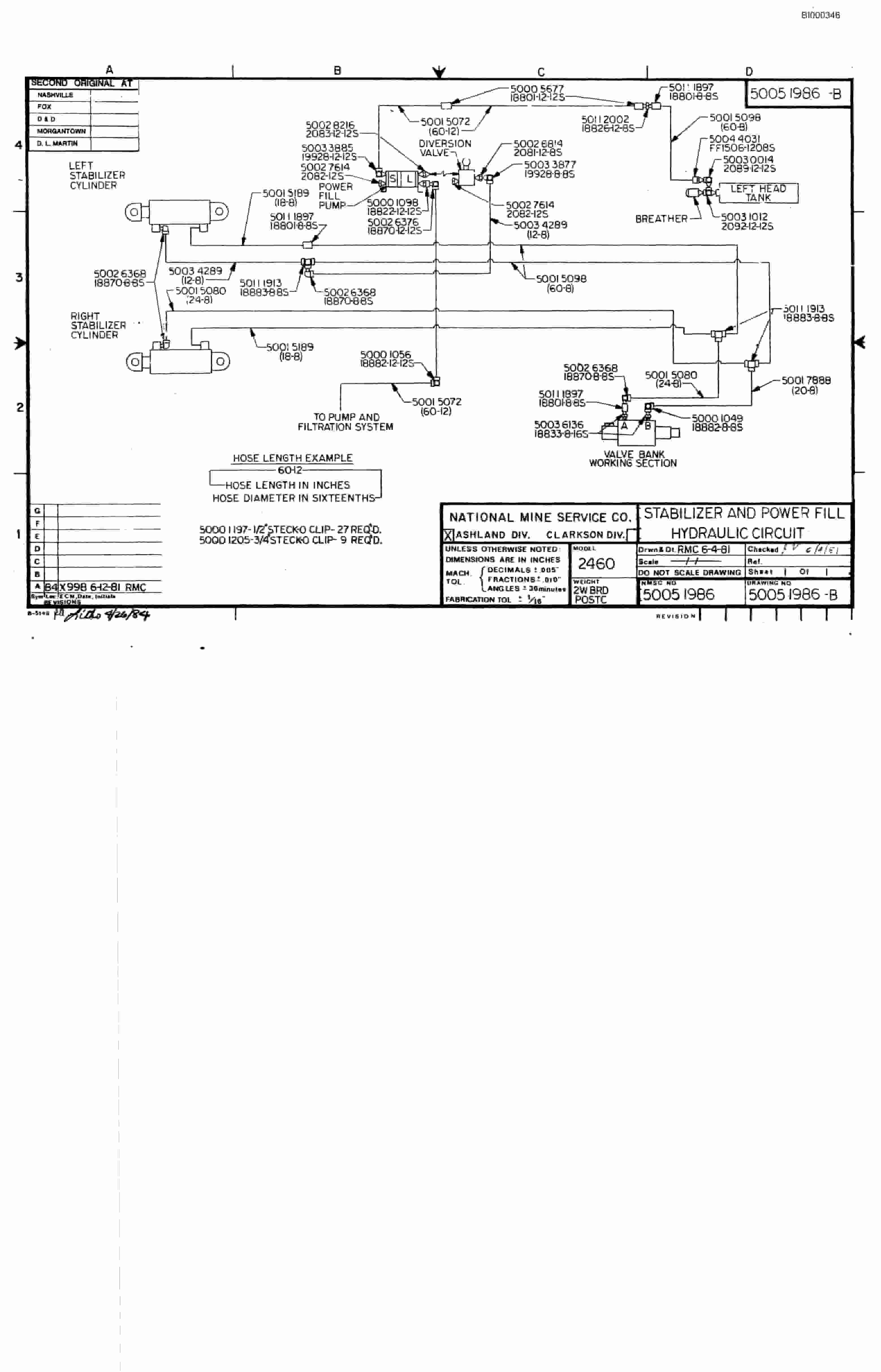 Bucyrus 2460 Miner Parts Catalog BI000346-2