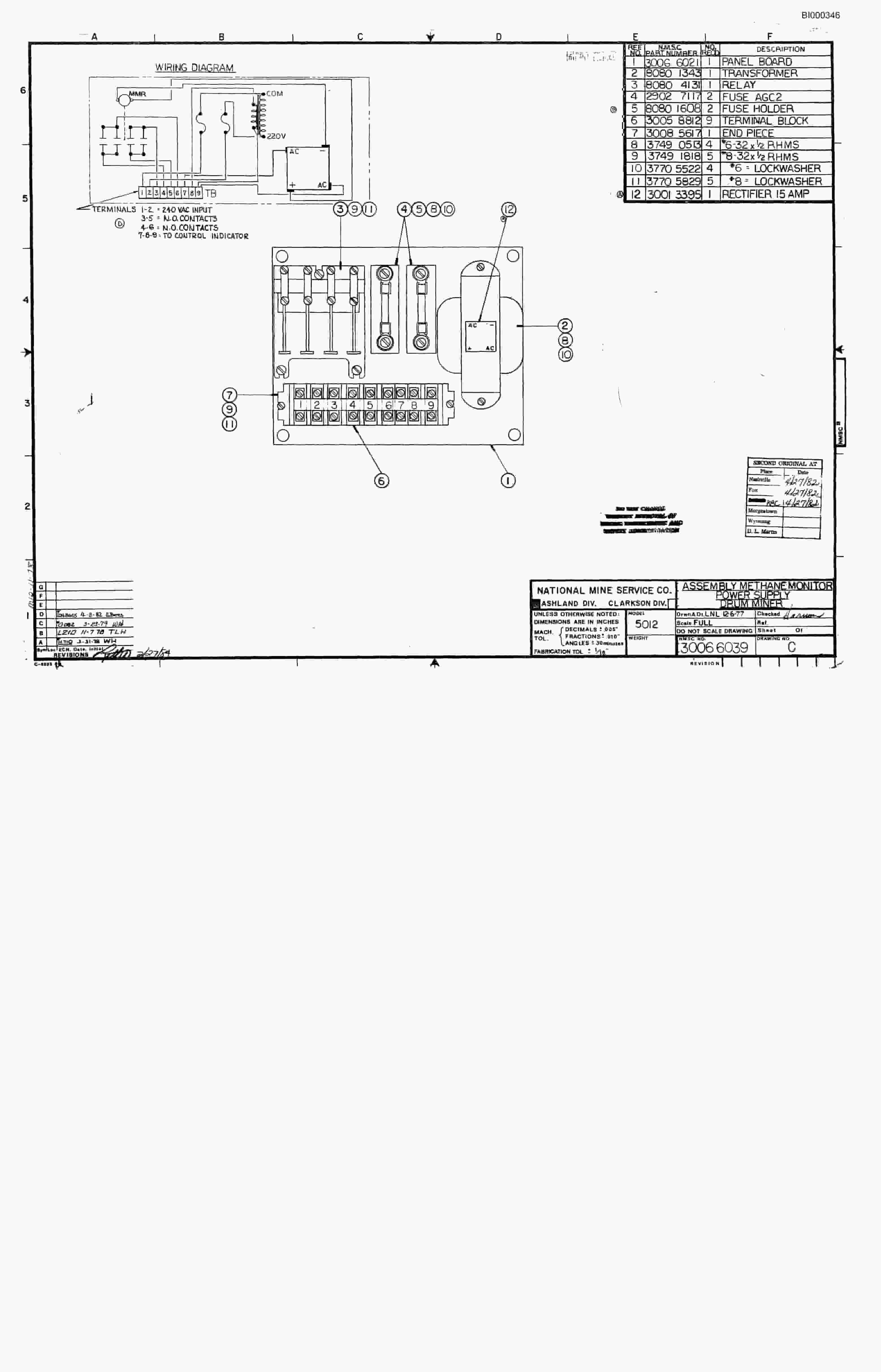 Bucyrus 2460 Miner Parts Catalog BI000346-3