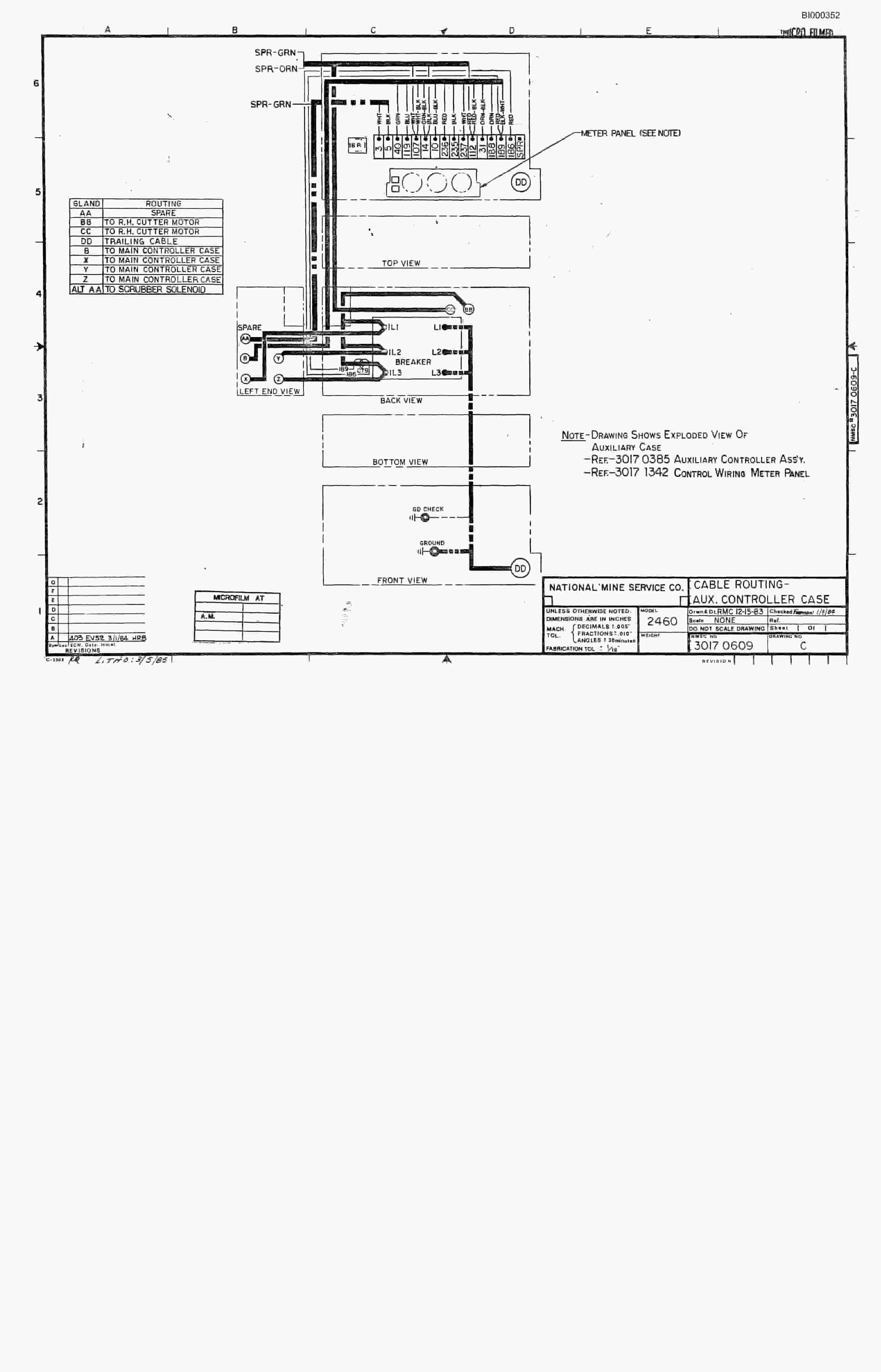 Bucyrus 2460 Miner Parts Catalog BI000352-3