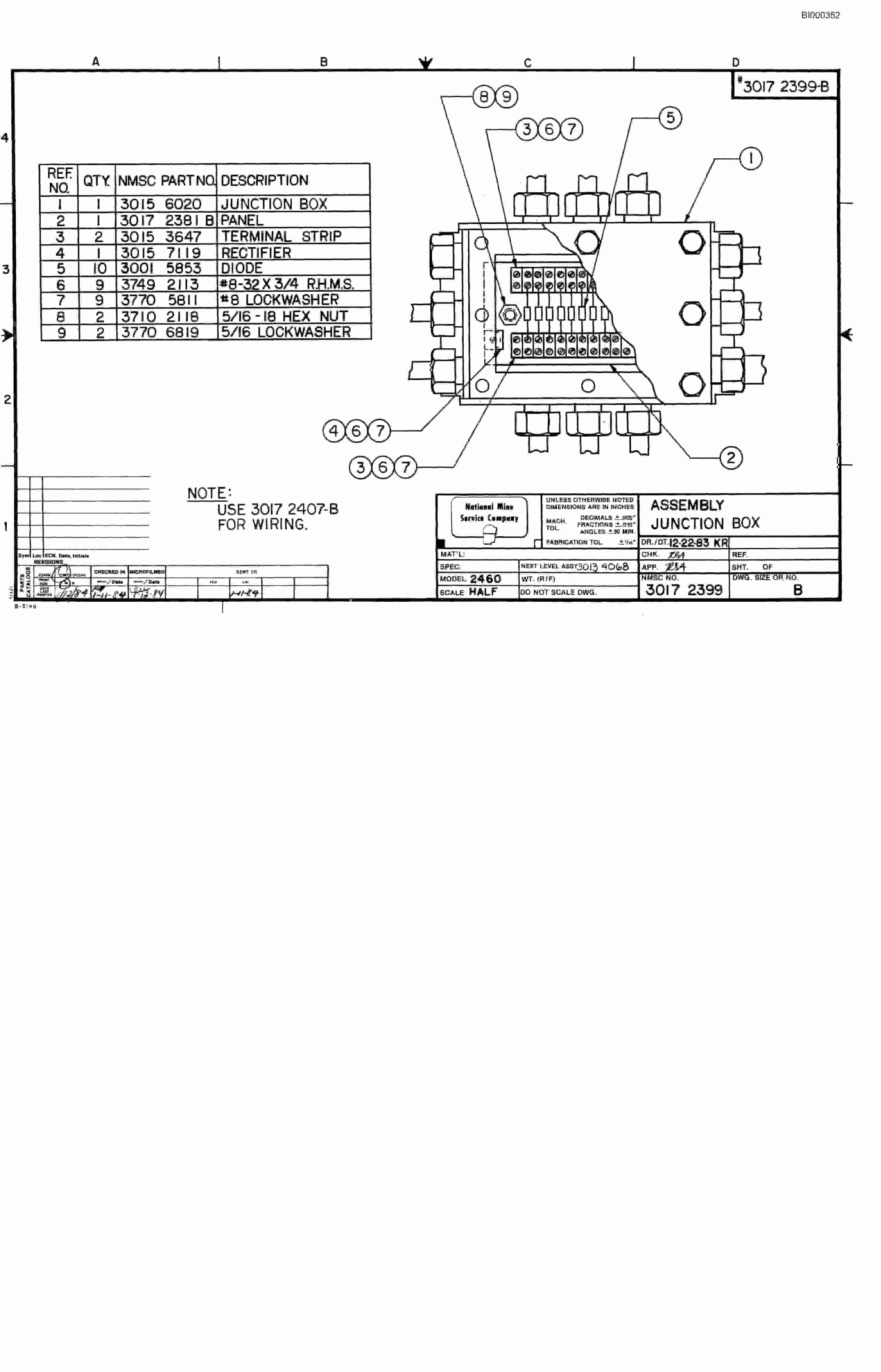 Bucyrus 2460 Miner Parts Catalog BI000352-4