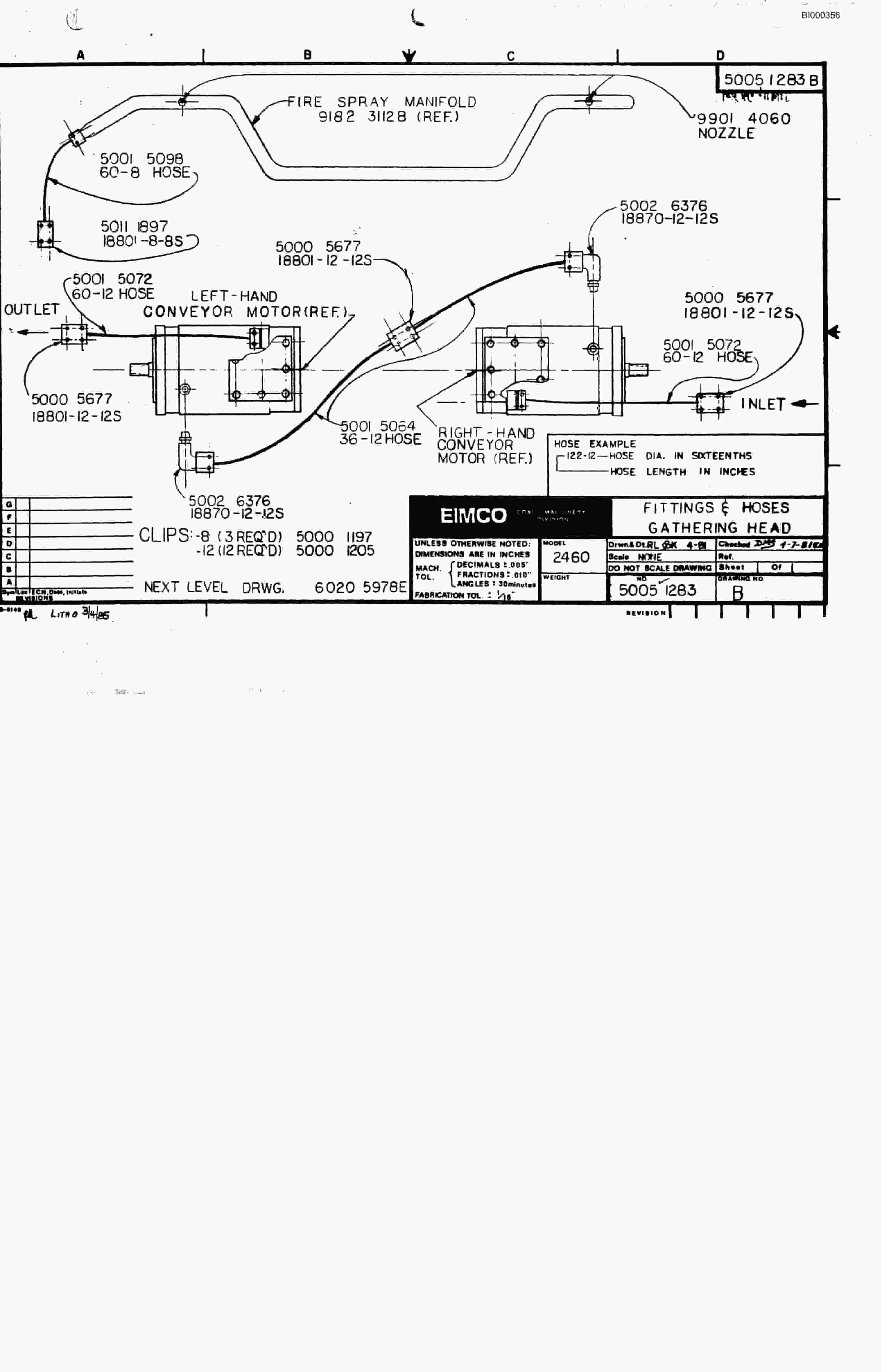 Bucyrus 2460 Miner Parts Catalog BI000356-2