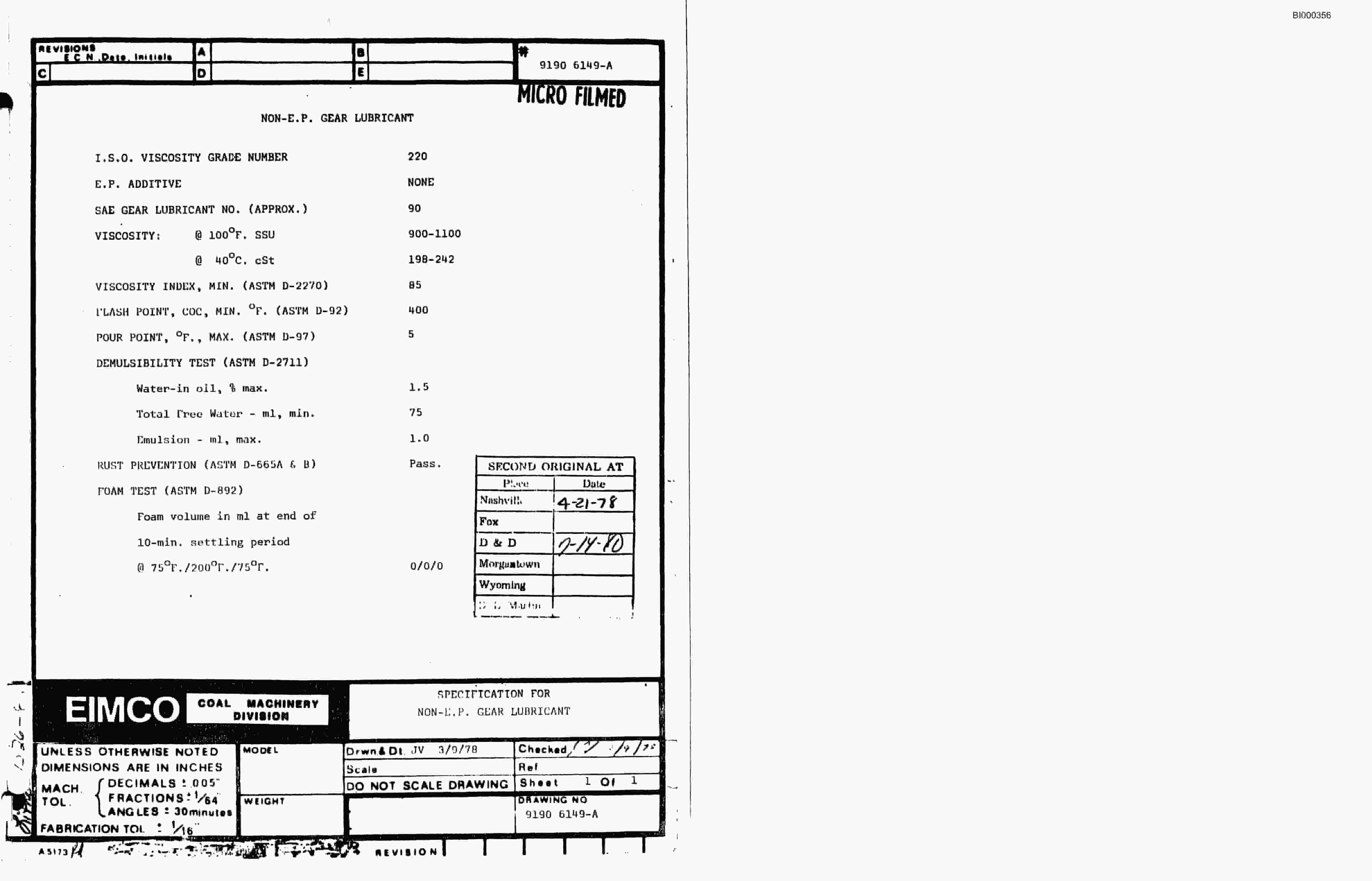 Bucyrus 2460 Miner Parts Catalog BI000356-5