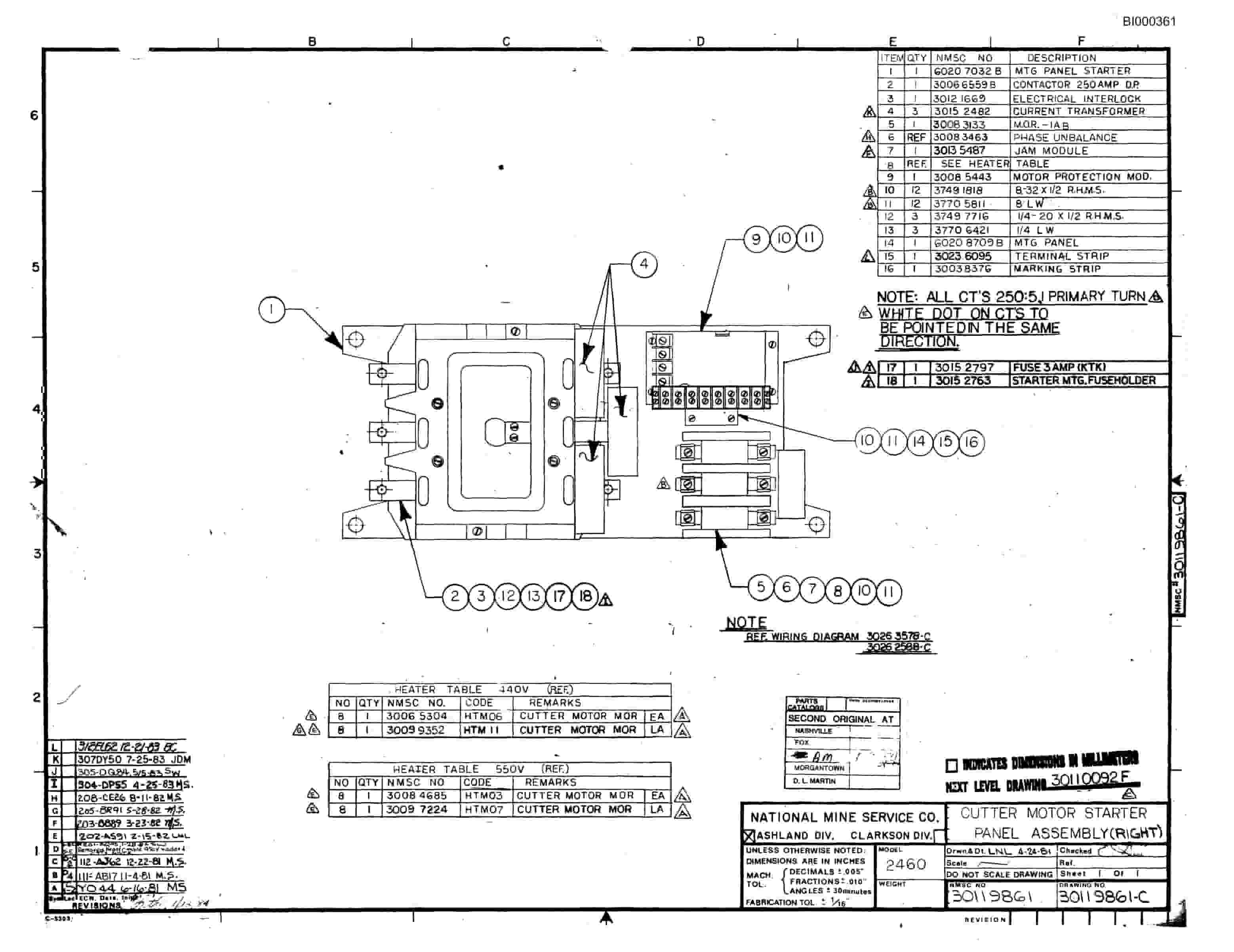Bucyrus 2460 Miner Parts Catalog BI000361-4