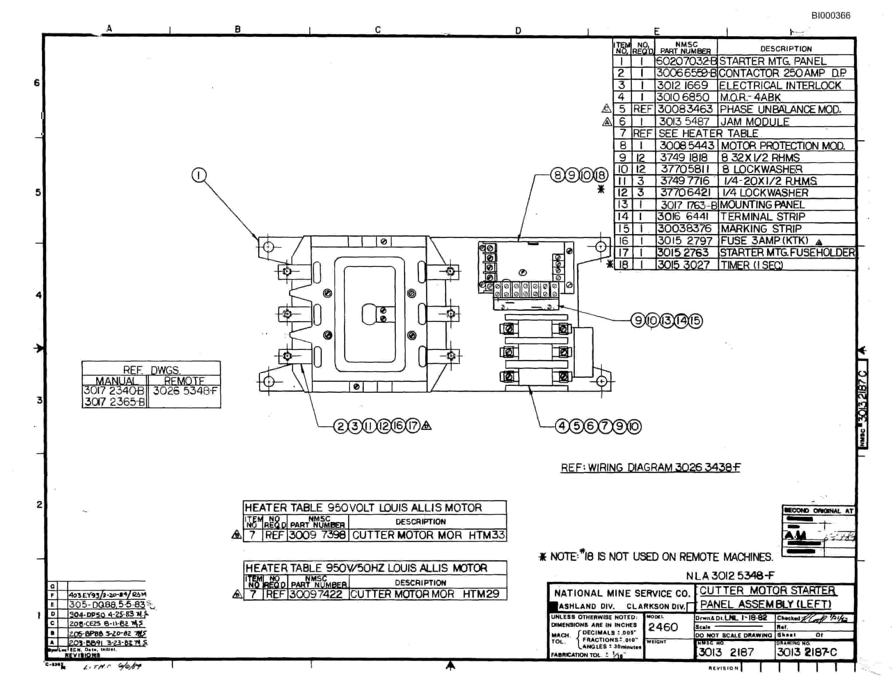 Bucyrus 2460 Miner Parts Catalog BI000366-5