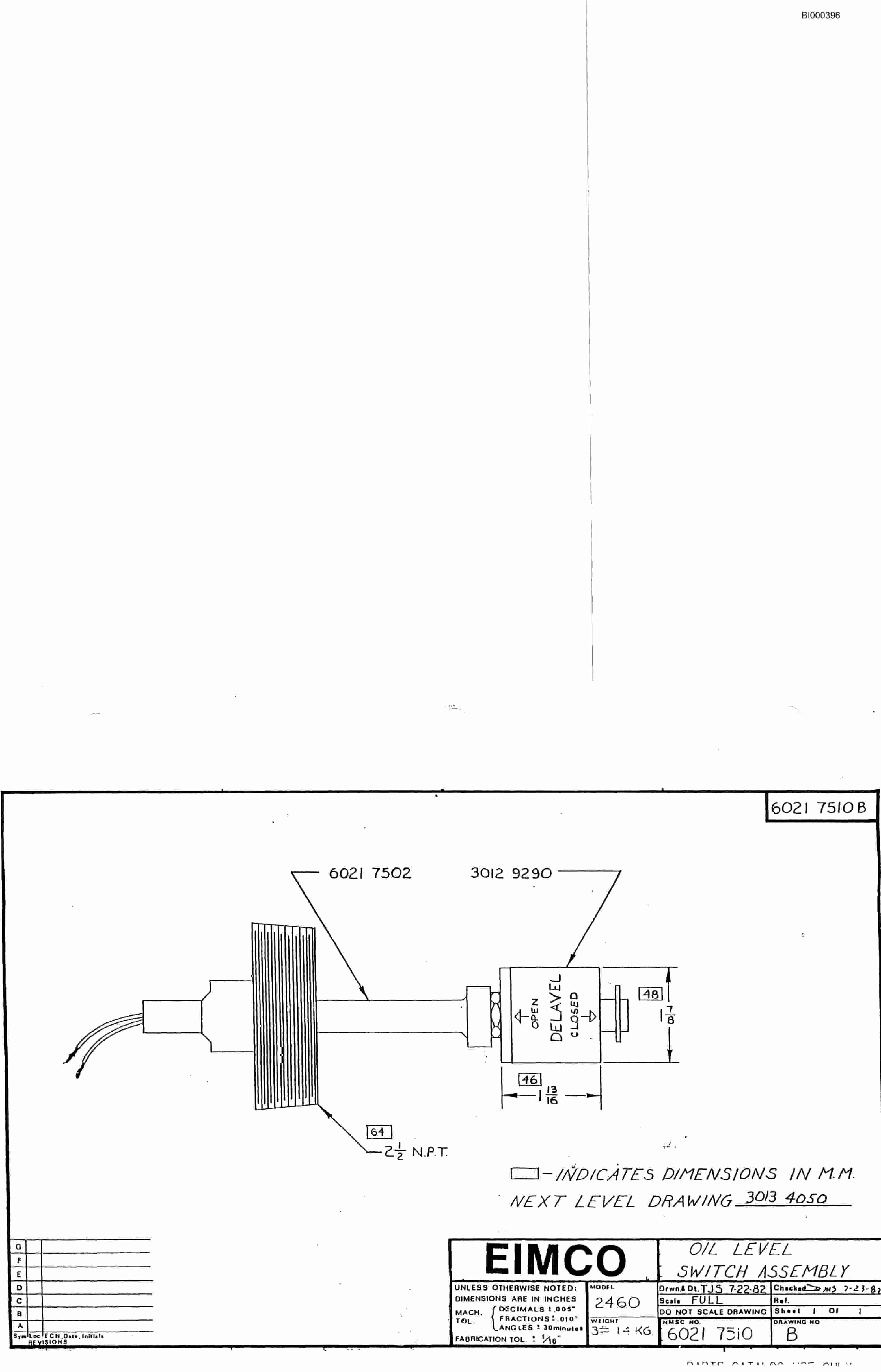 Bucyrus 2460 Miner Parts Catalog BI000396-5