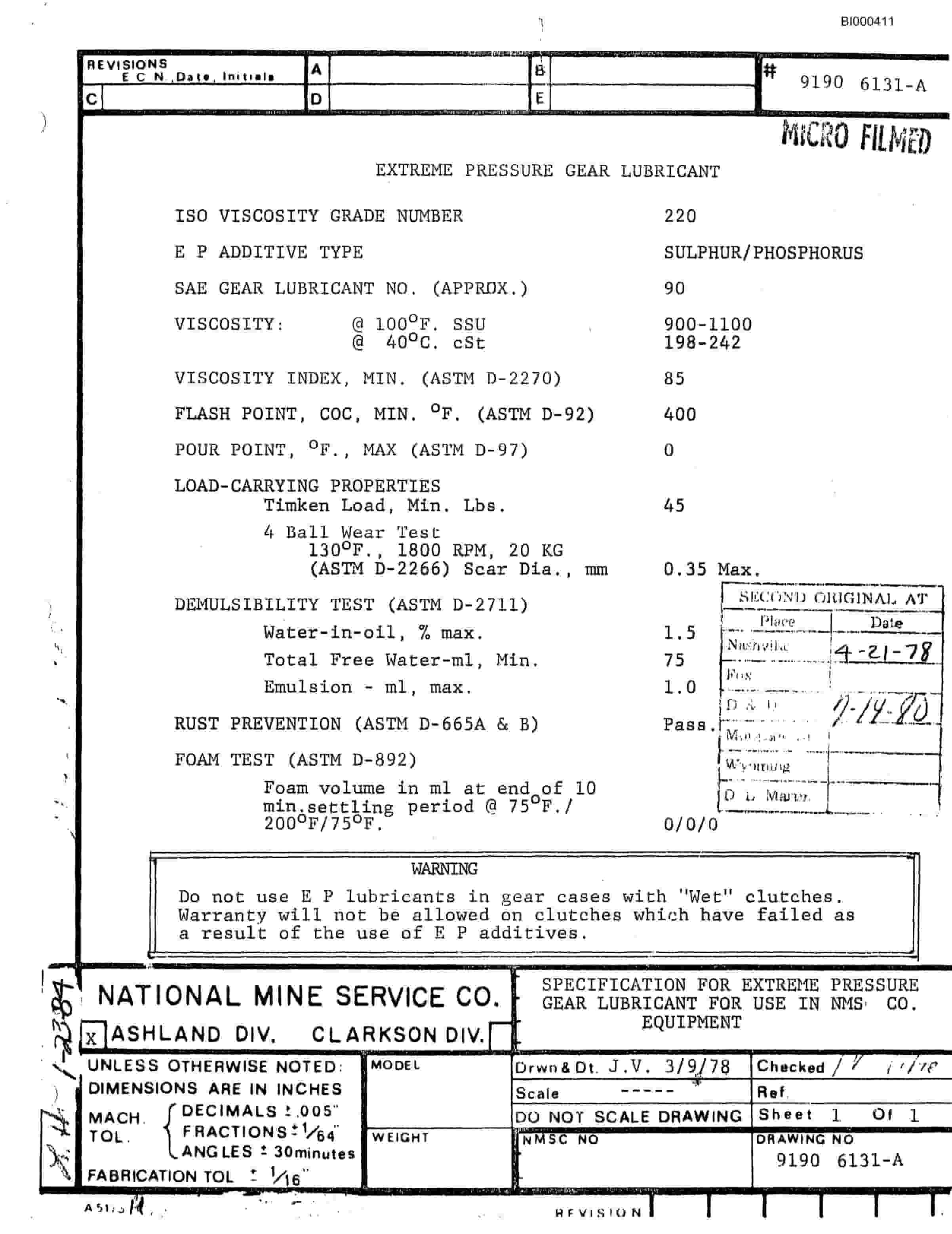 Bucyrus 2460 Miner Parts Catalog BI000411-4