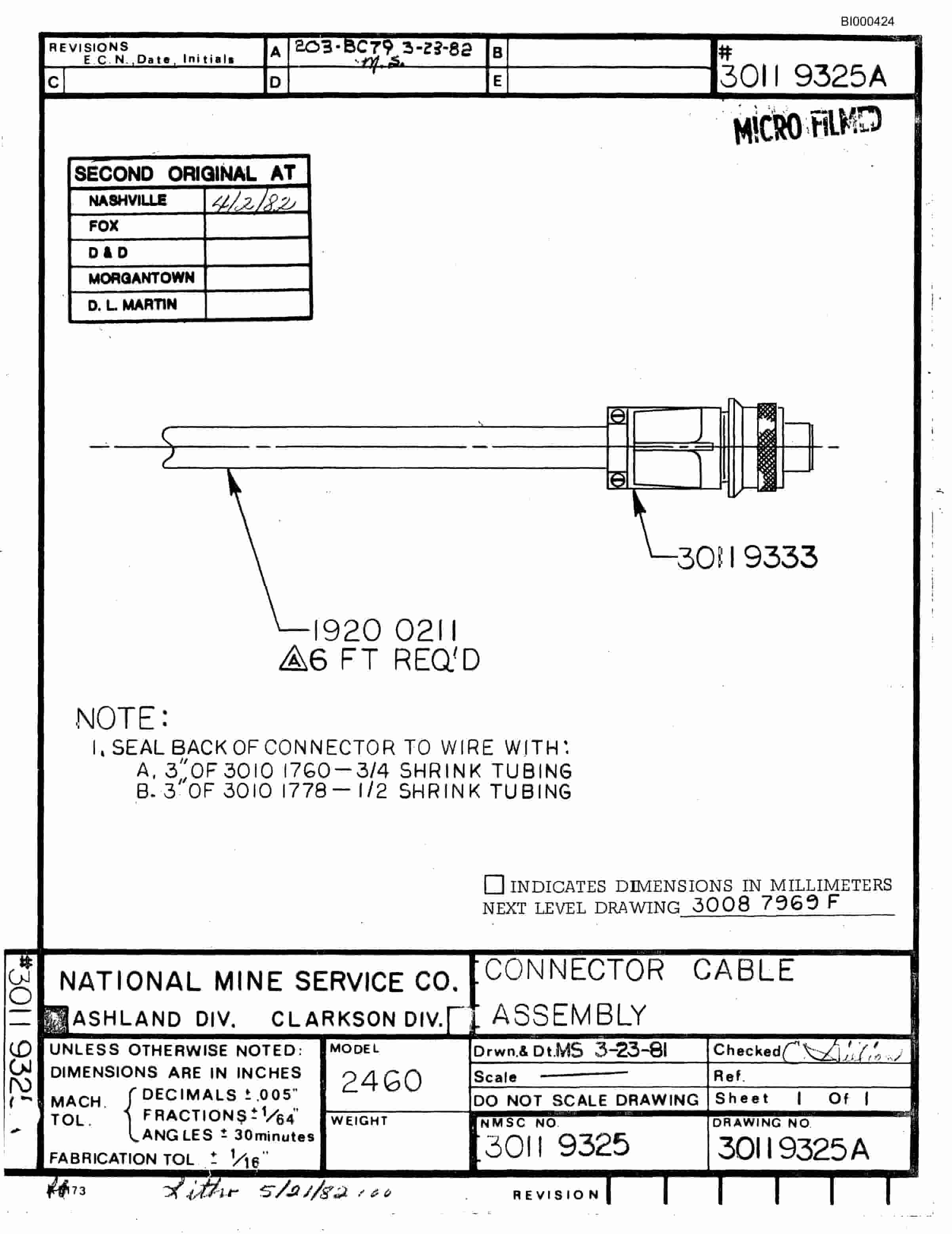Bucyrus 2460 Miner Parts Catalog BI000424-3
