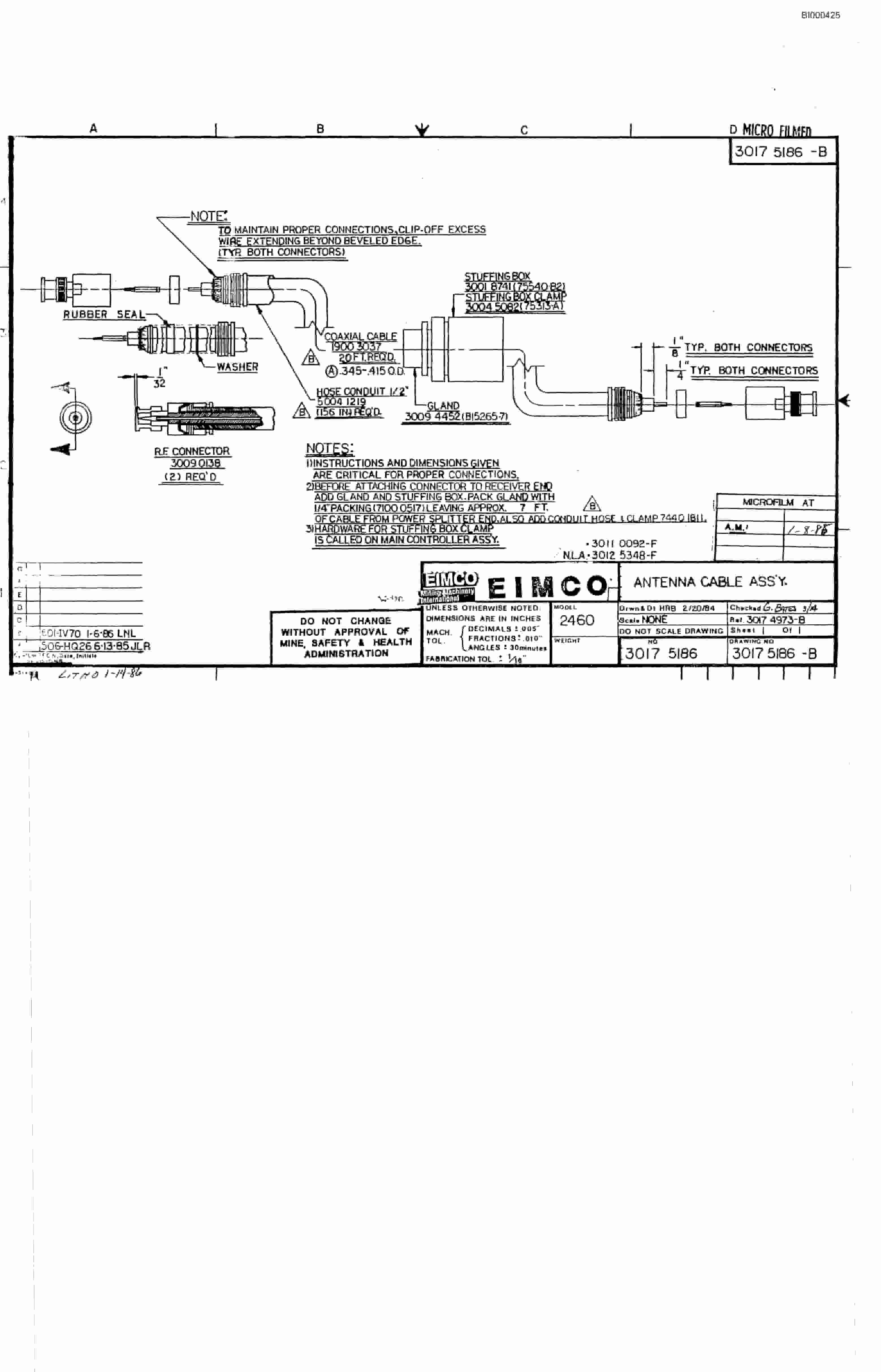 Bucyrus 2460 Miner Parts Catalog BI000435-5
