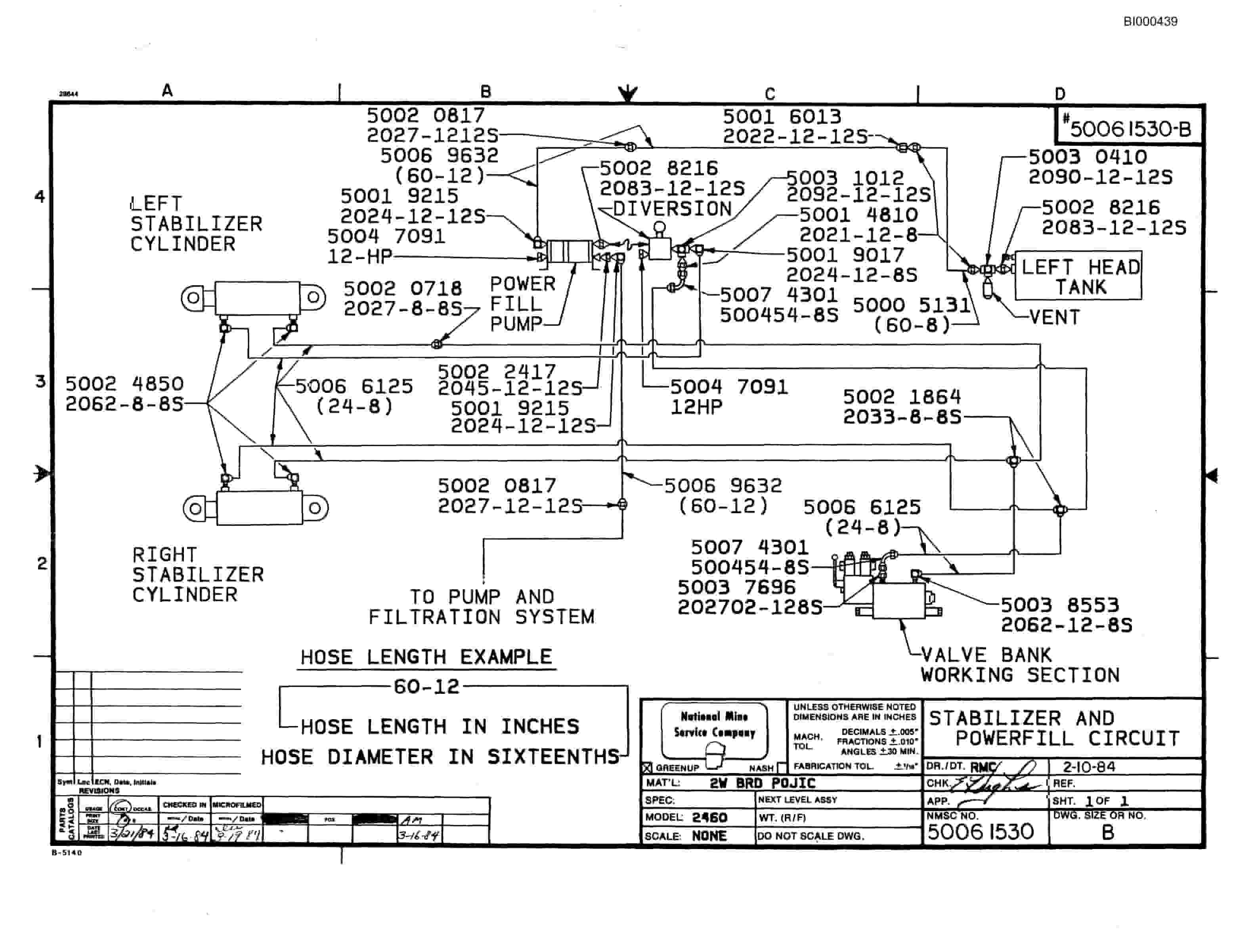 Bucyrus 2460 Miner Parts Catalog BI000439-2