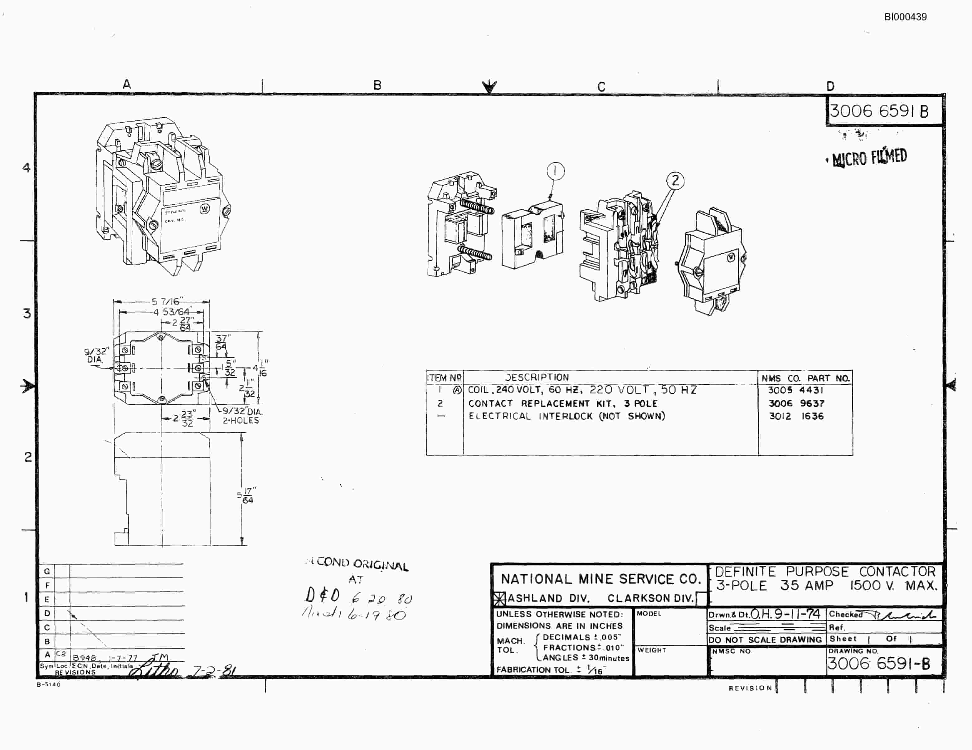 Bucyrus 2460 Miner Parts Catalog BI000439-4