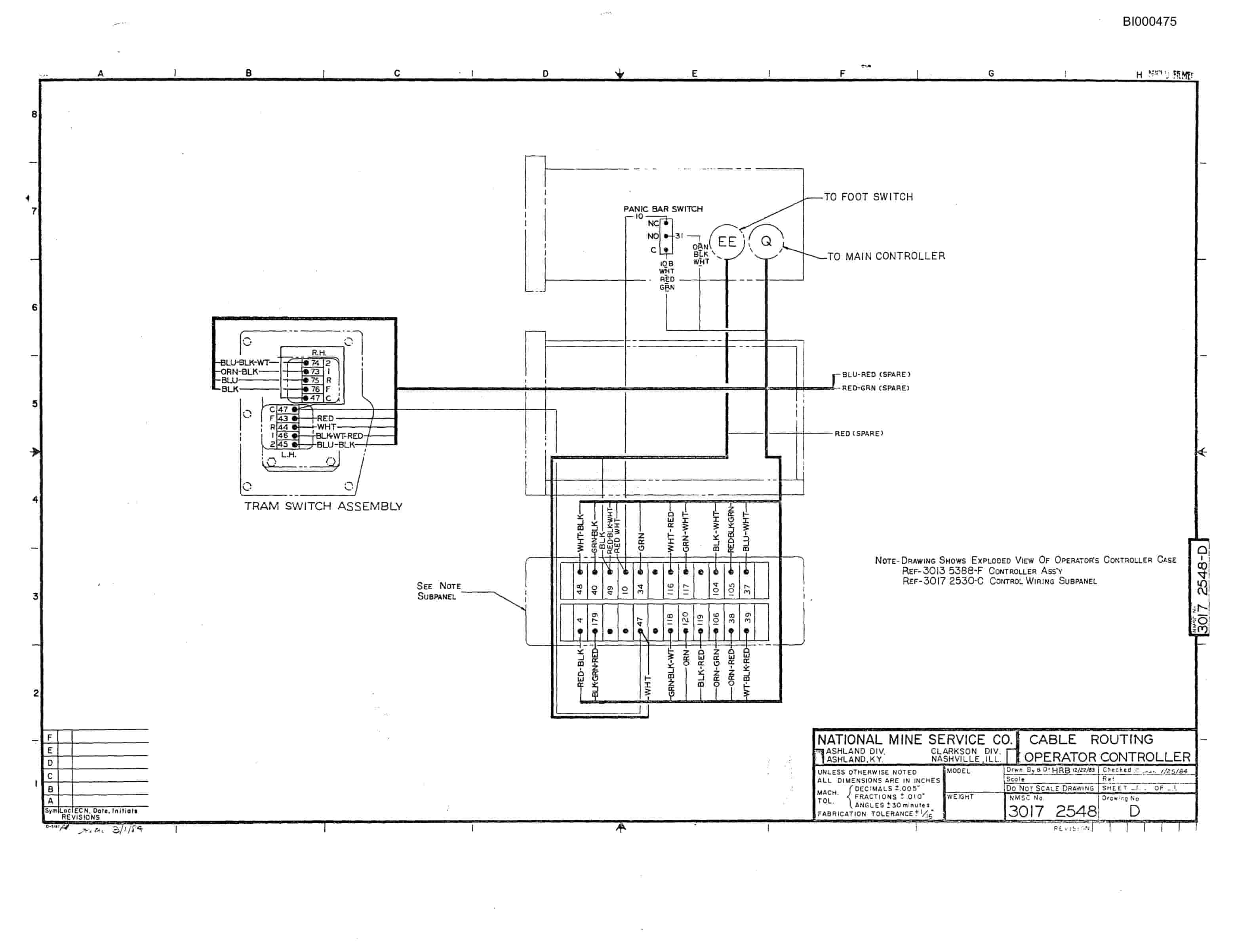 Bucyrus 2460 Miner Parts Catalog BI000475-3