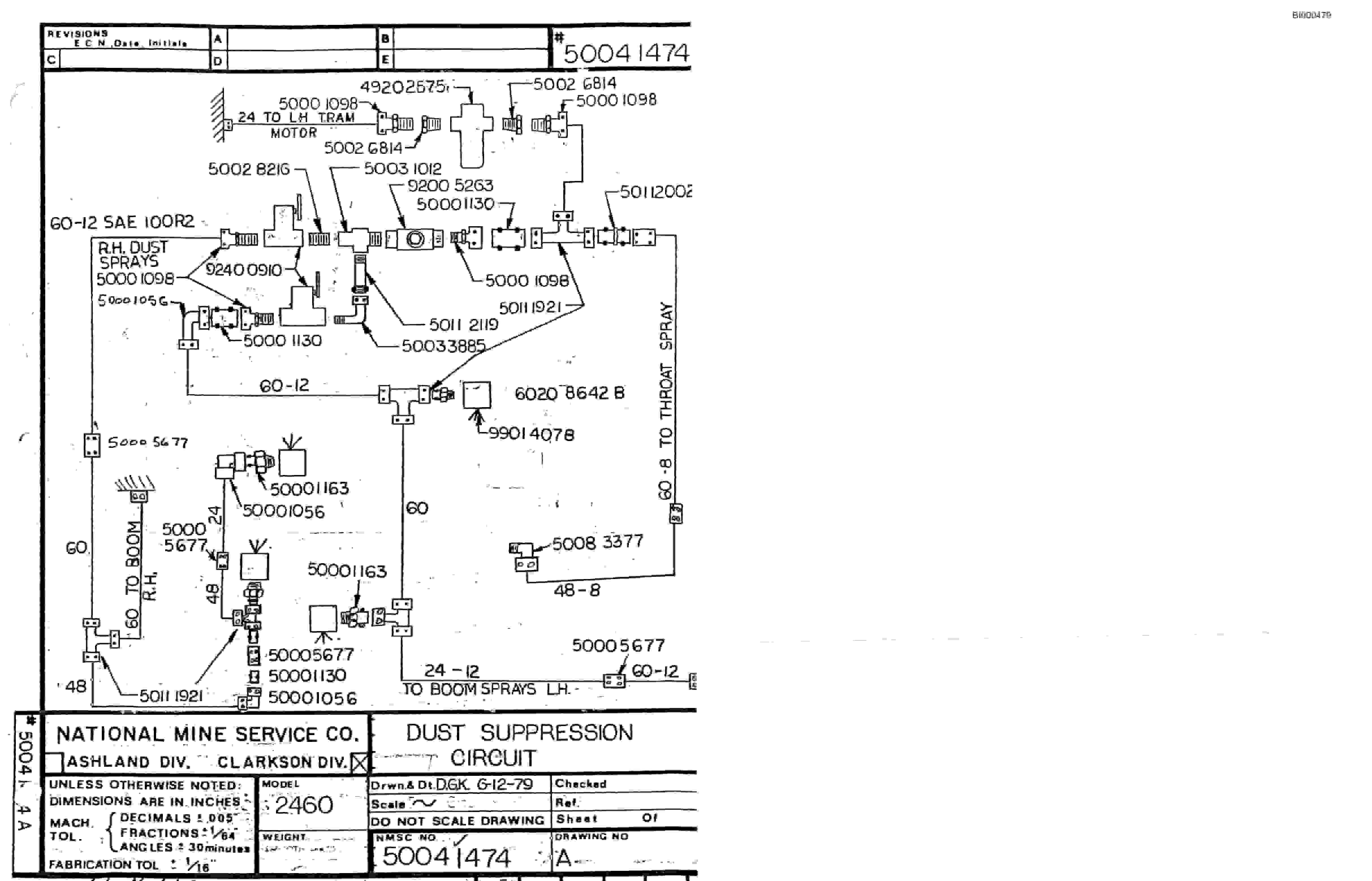 Bucyrus 2460 Miner Parts Catalog BI000479-2