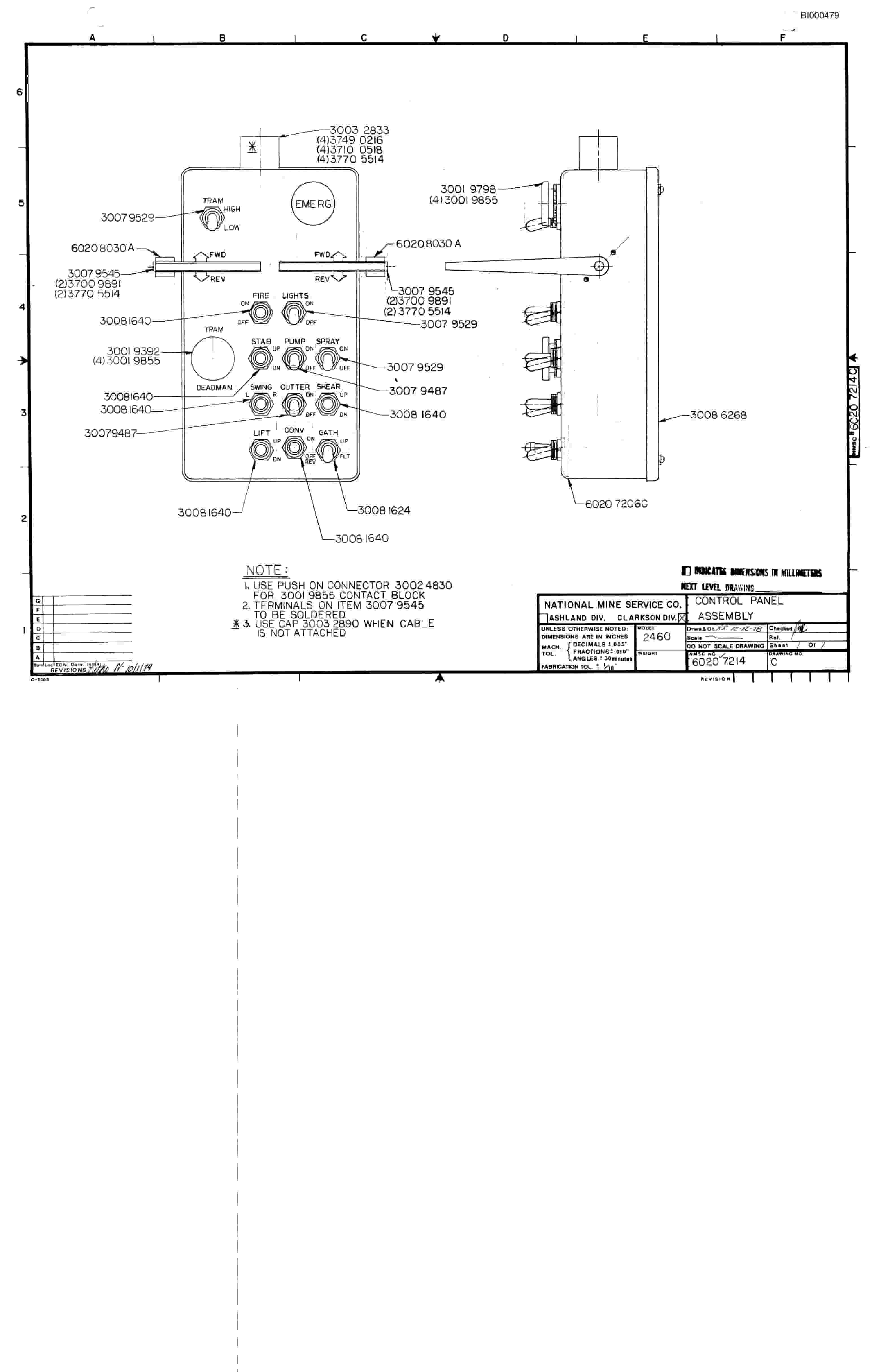 Bucyrus 2460 Miner Parts Catalog BI000479-3