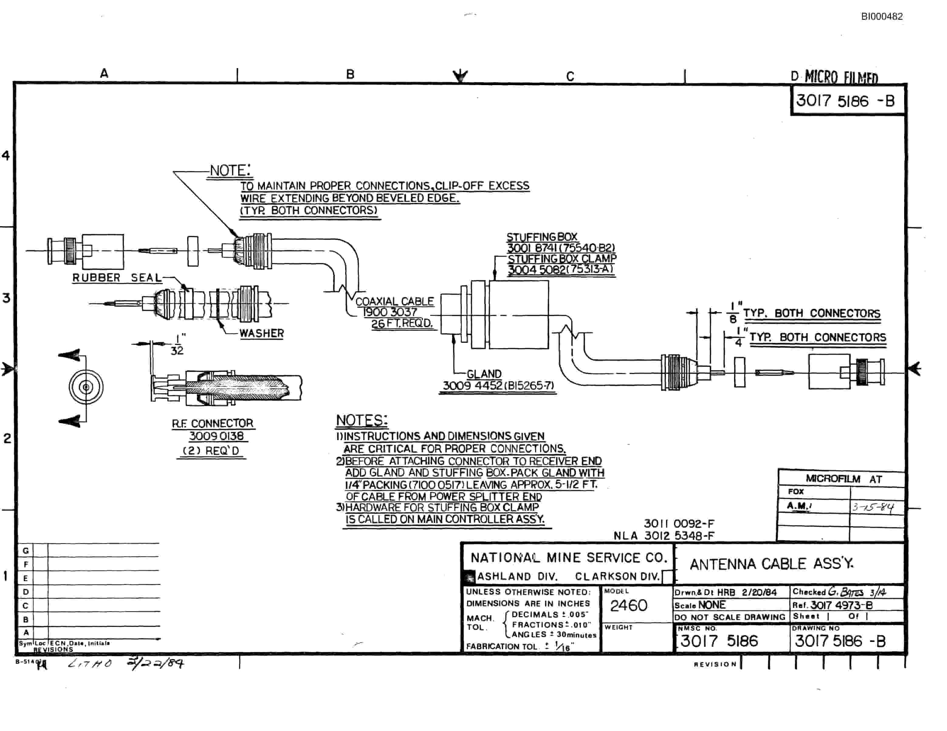 Bucyrus 2460 Miner Parts Catalog BI000482-5