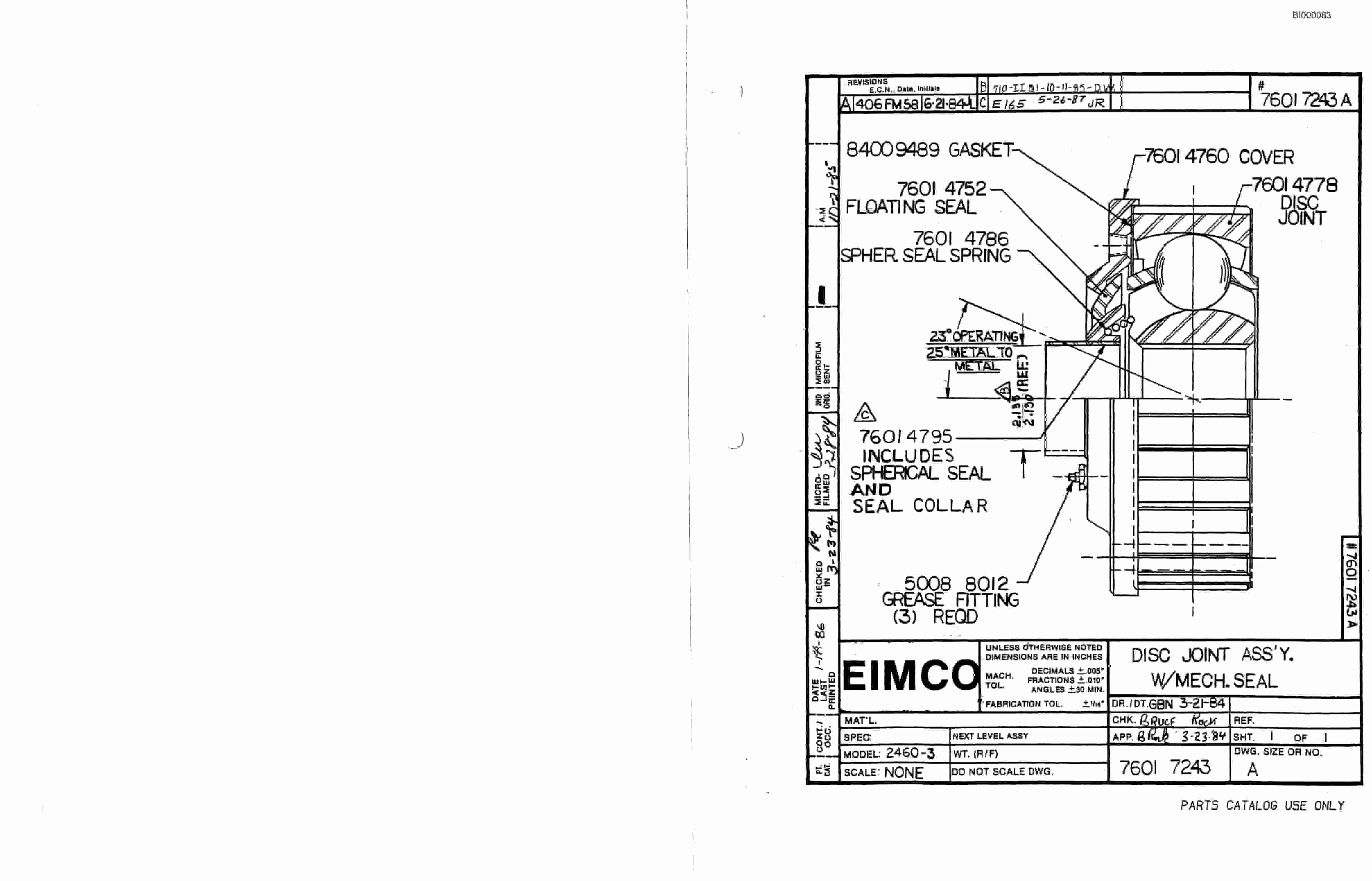 Bucyrus 2480-1 Miner Parts Catalog BI000083-4