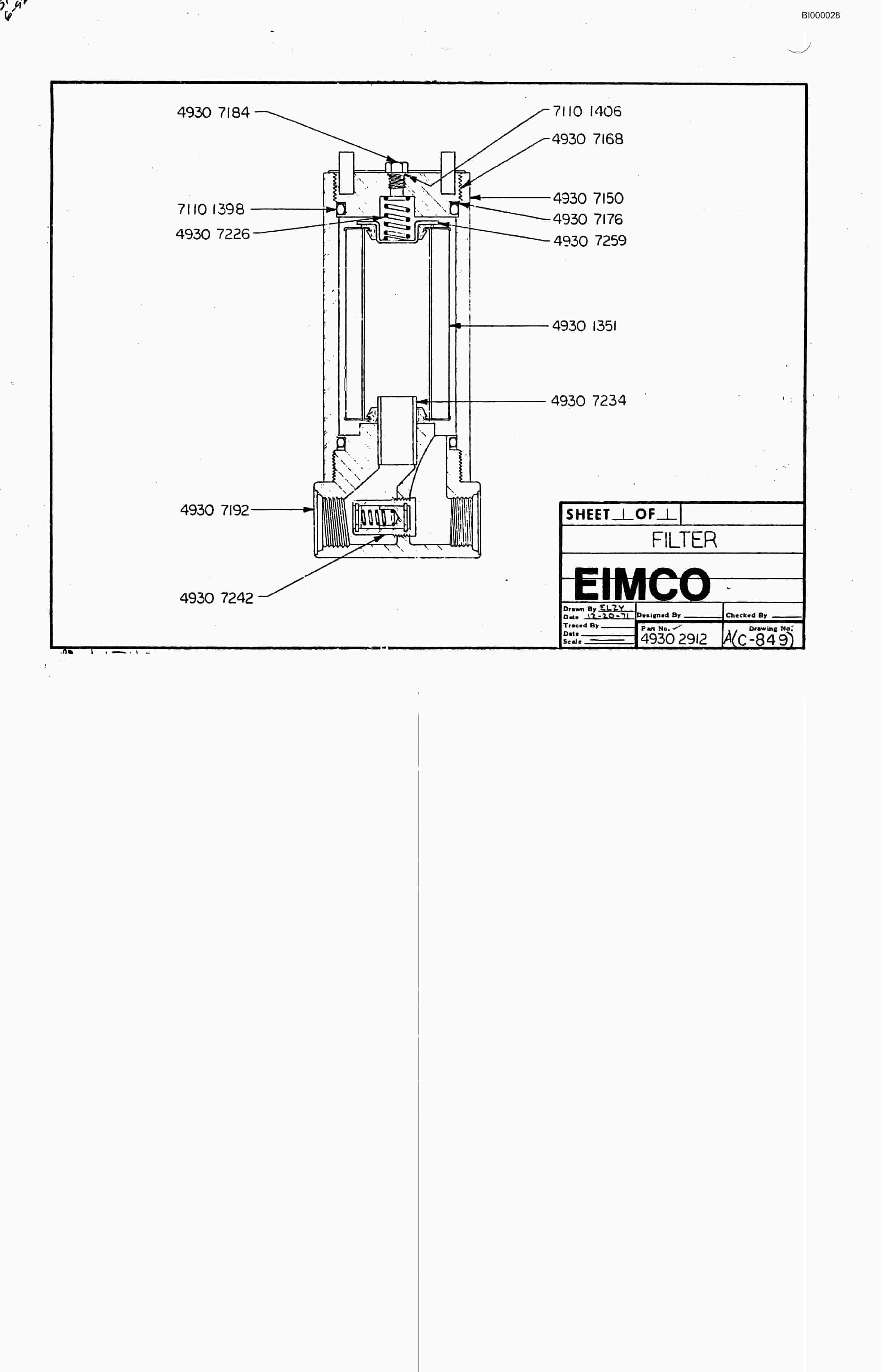 Bucyrus 2480-2 Drum Miner Parts Catalog BI000028-2