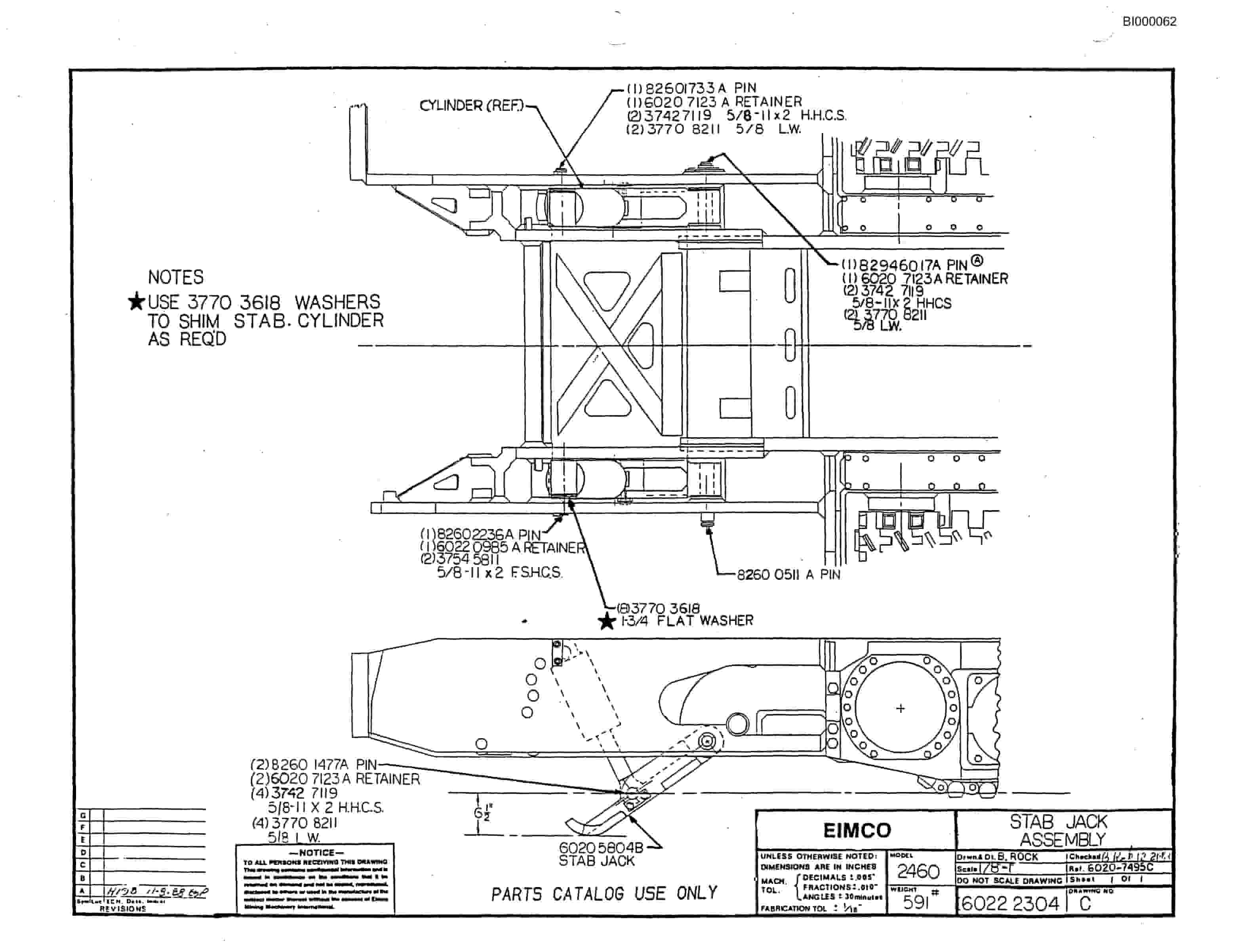 Bucyrus 2480-2 Drum Miner Parts Catalog BI000062-3