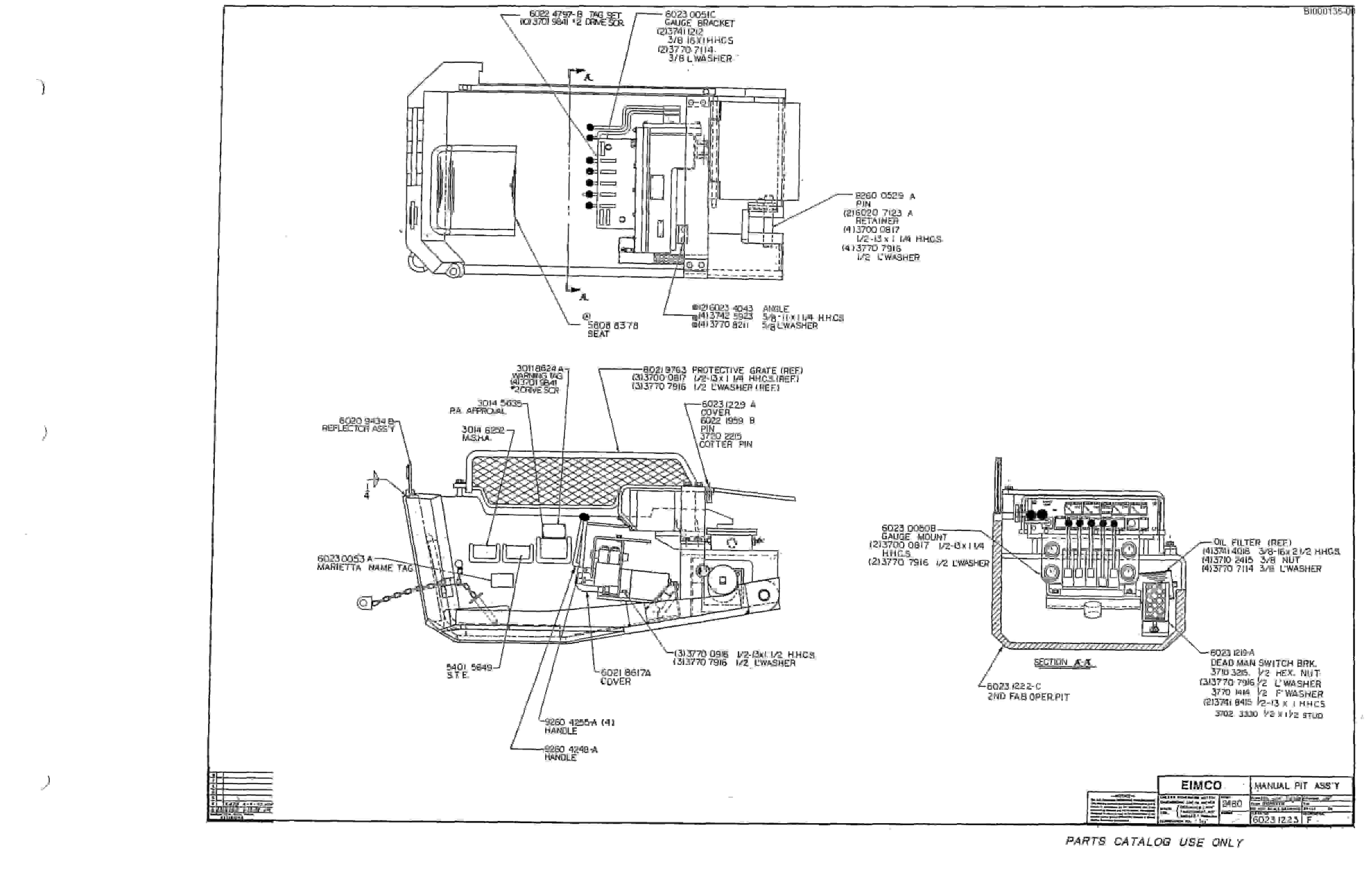 Bucyrus 2480-2 Drum Miner Parts Catalog BI000135-3