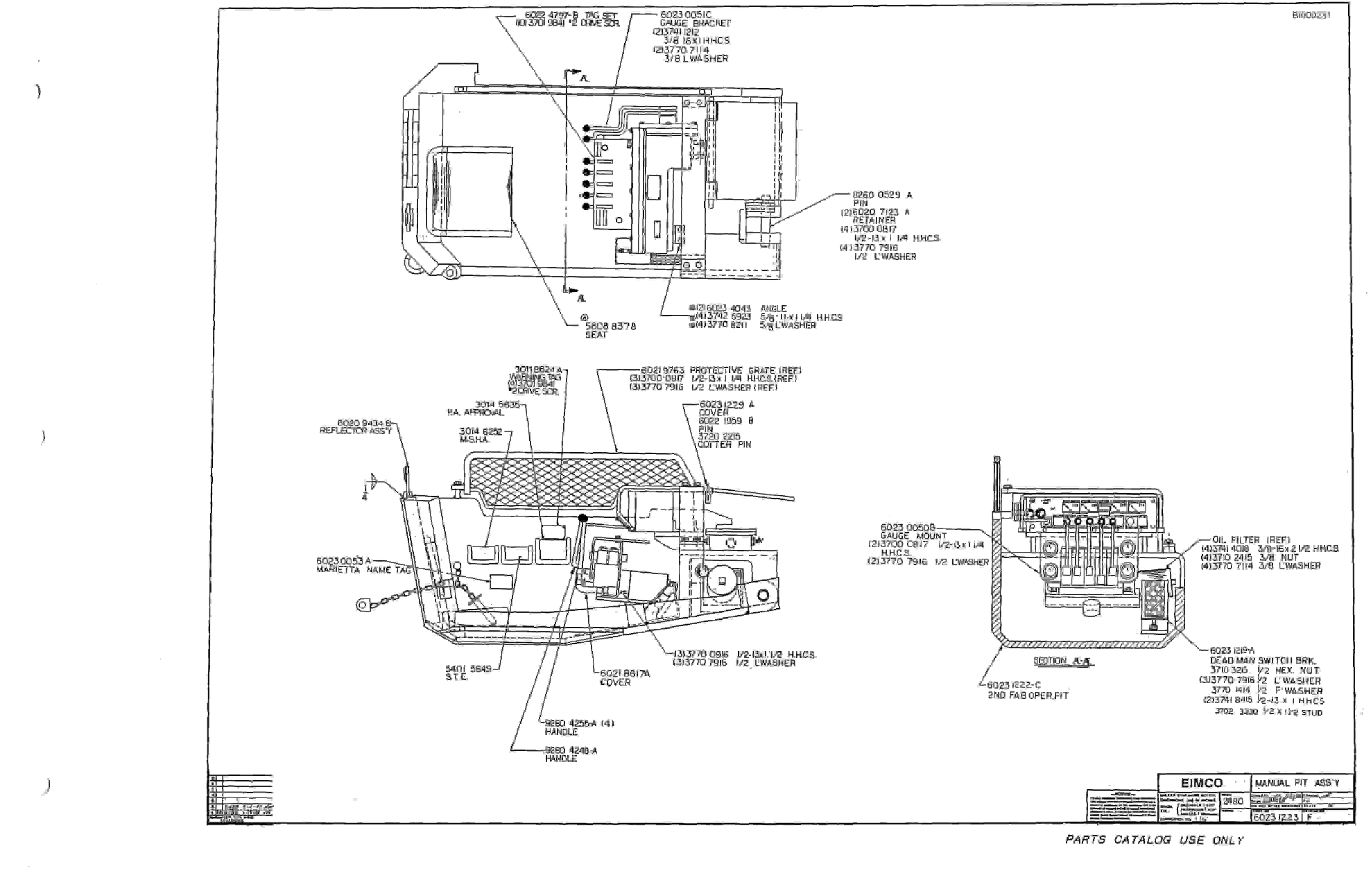 Bucyrus 2480-2 Drum Miner Parts Catalog BI000231-3