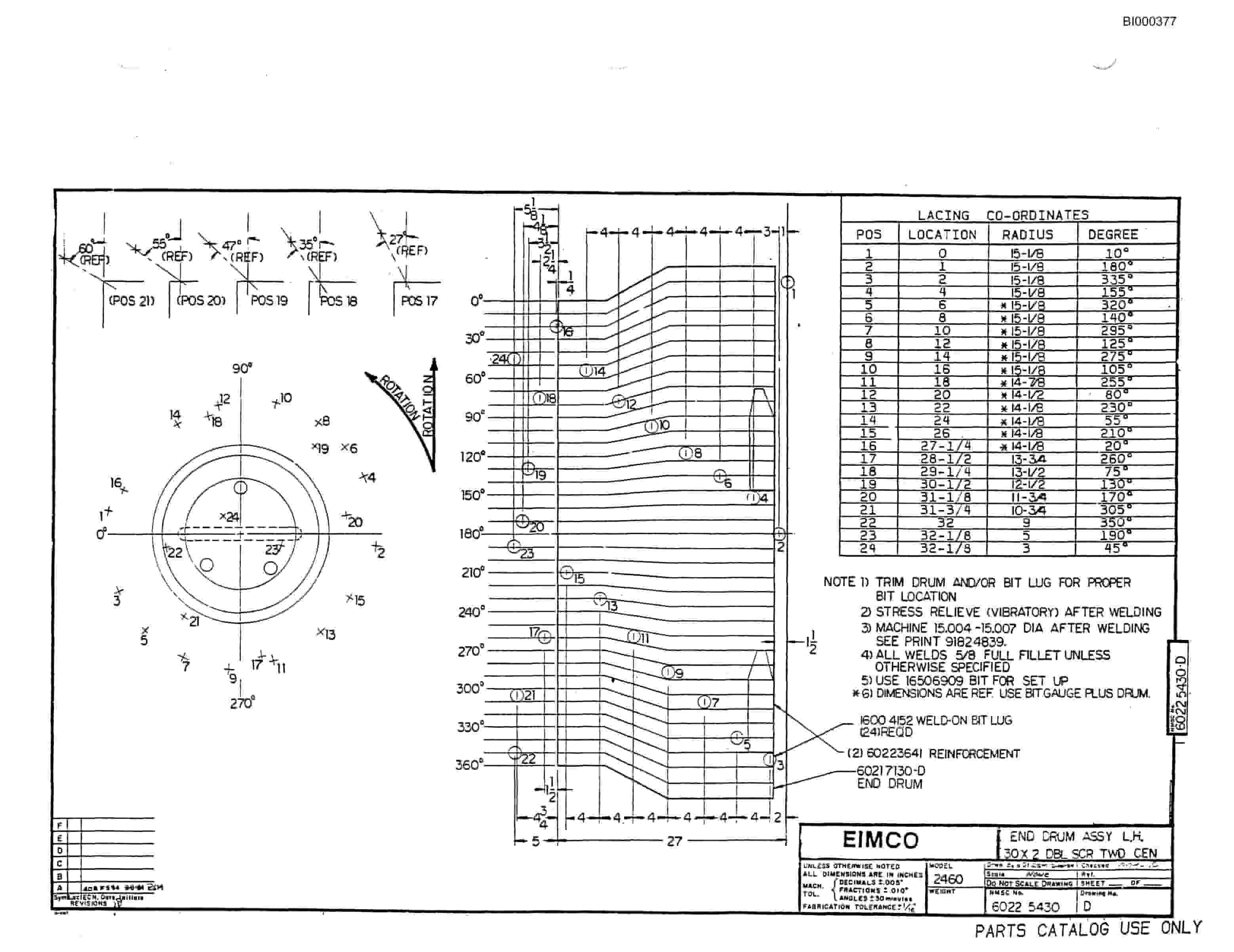 Bucyrus 2480 Miner Parts Catalog BI000377-2