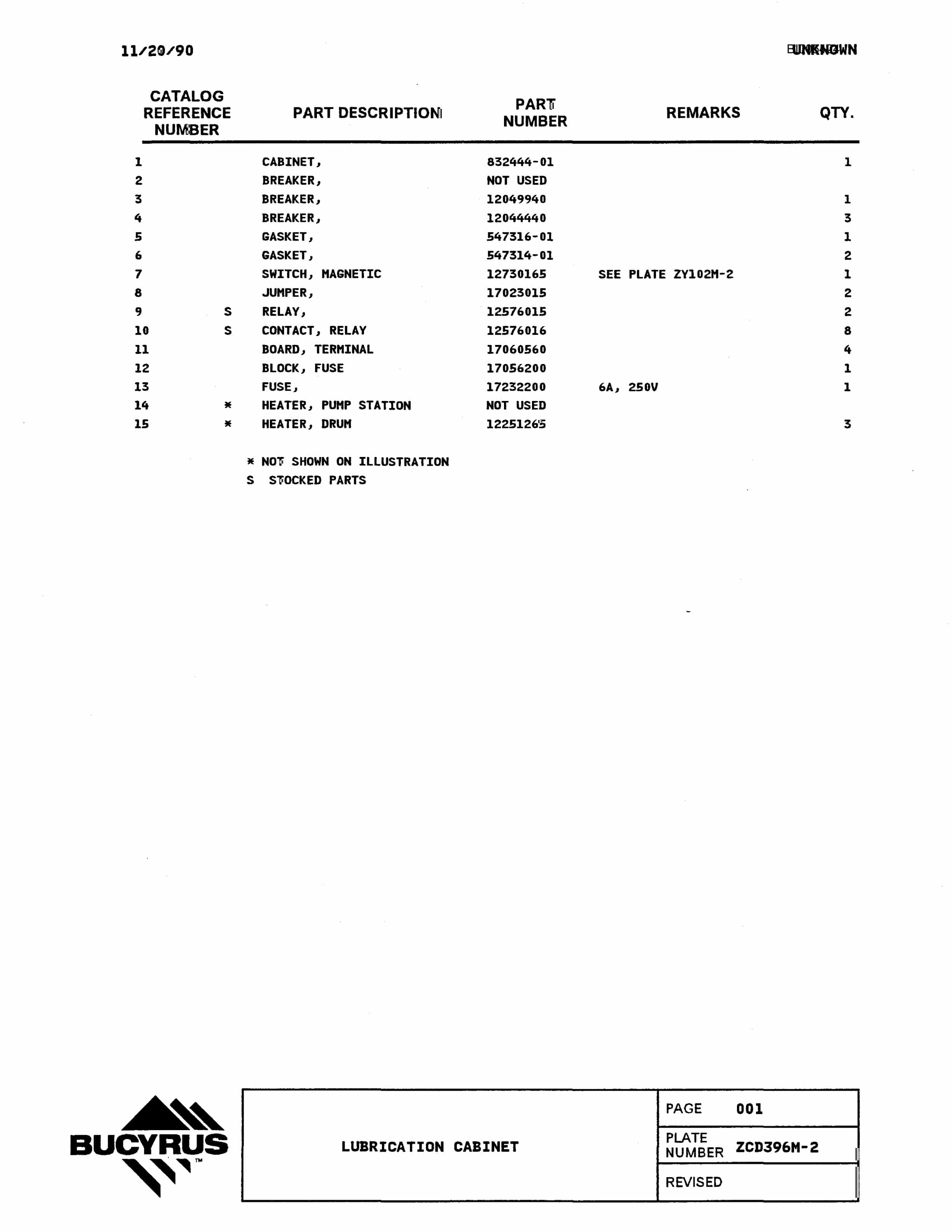 Bucyrus 2570W Parts Catalog BI005424-3