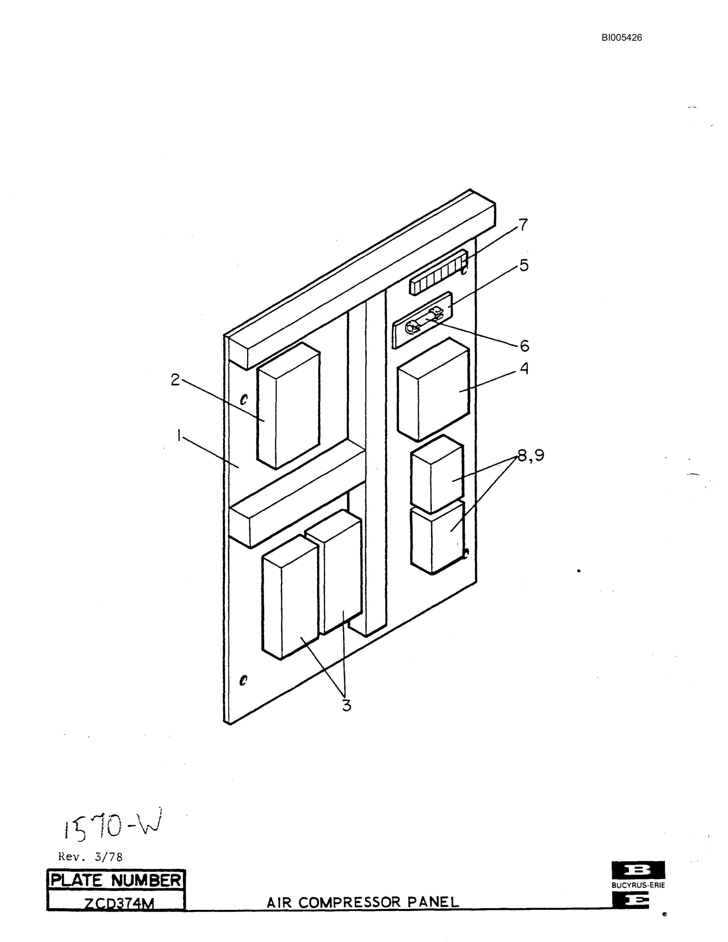 Bucyrus 2570W Parts Catalog BI005426-3