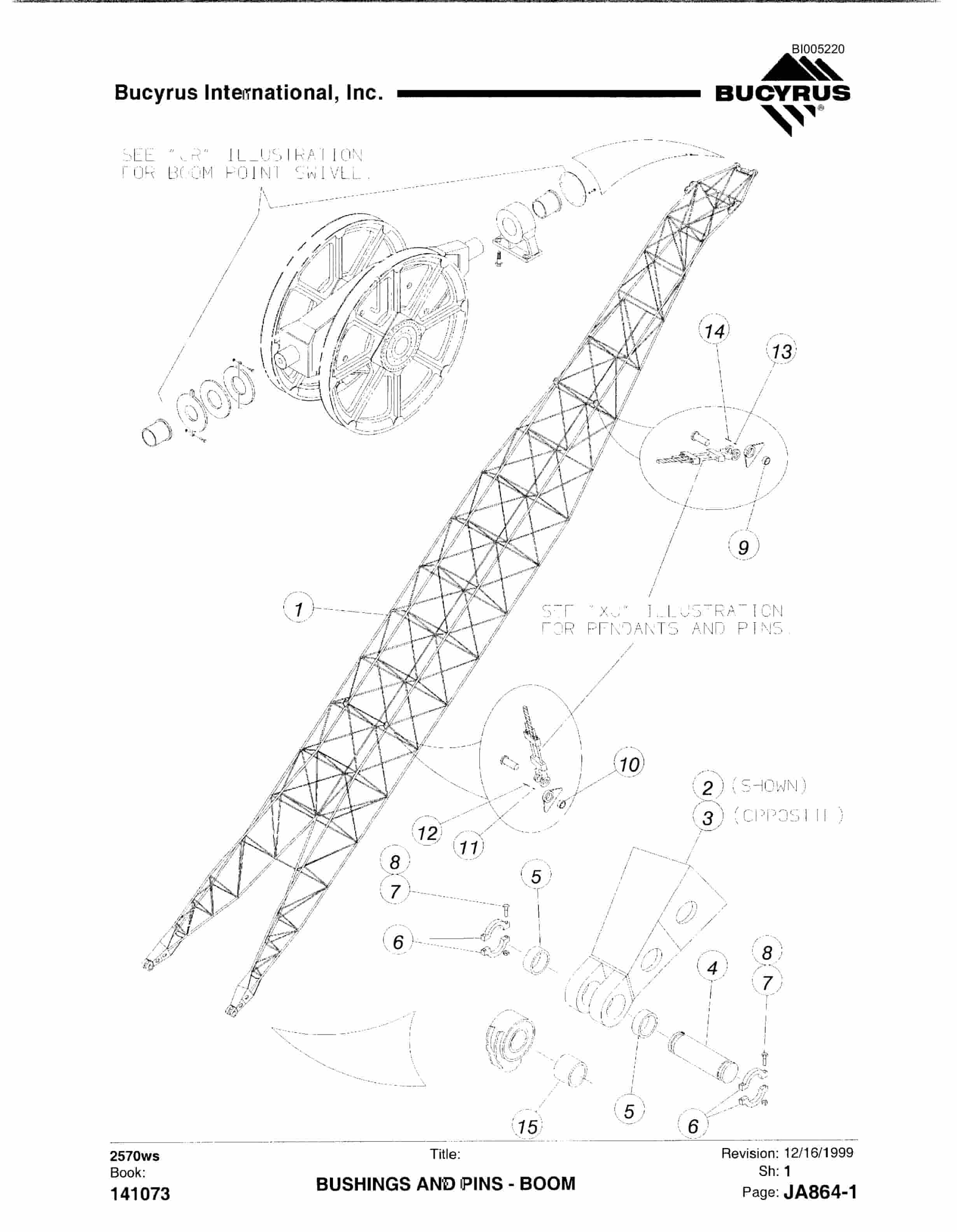 Bucyrus 2570WS Walking Dragline Parts Catalog BI005220-2
