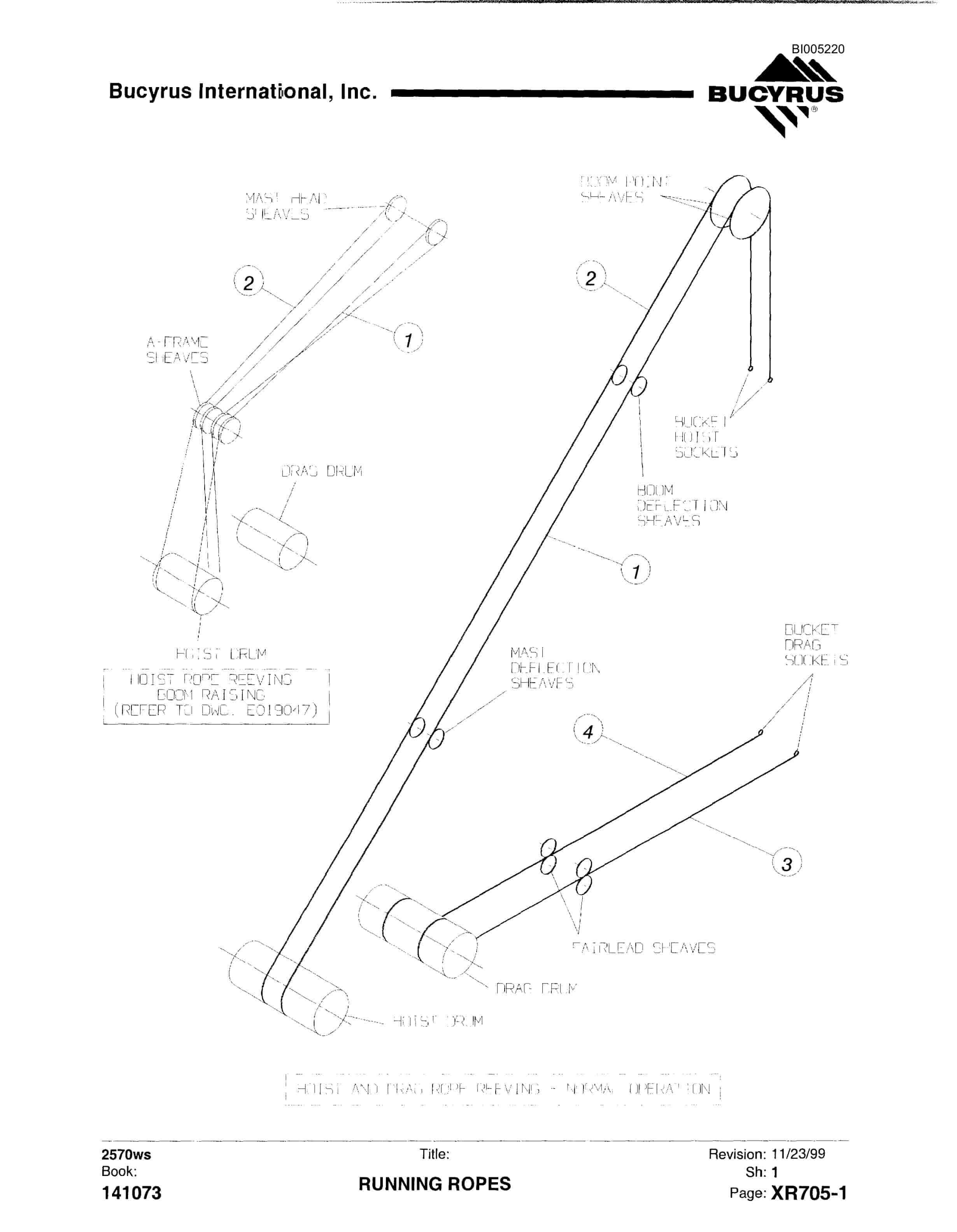 Bucyrus 2570WS Walking Dragline Parts Catalog BI005220-4