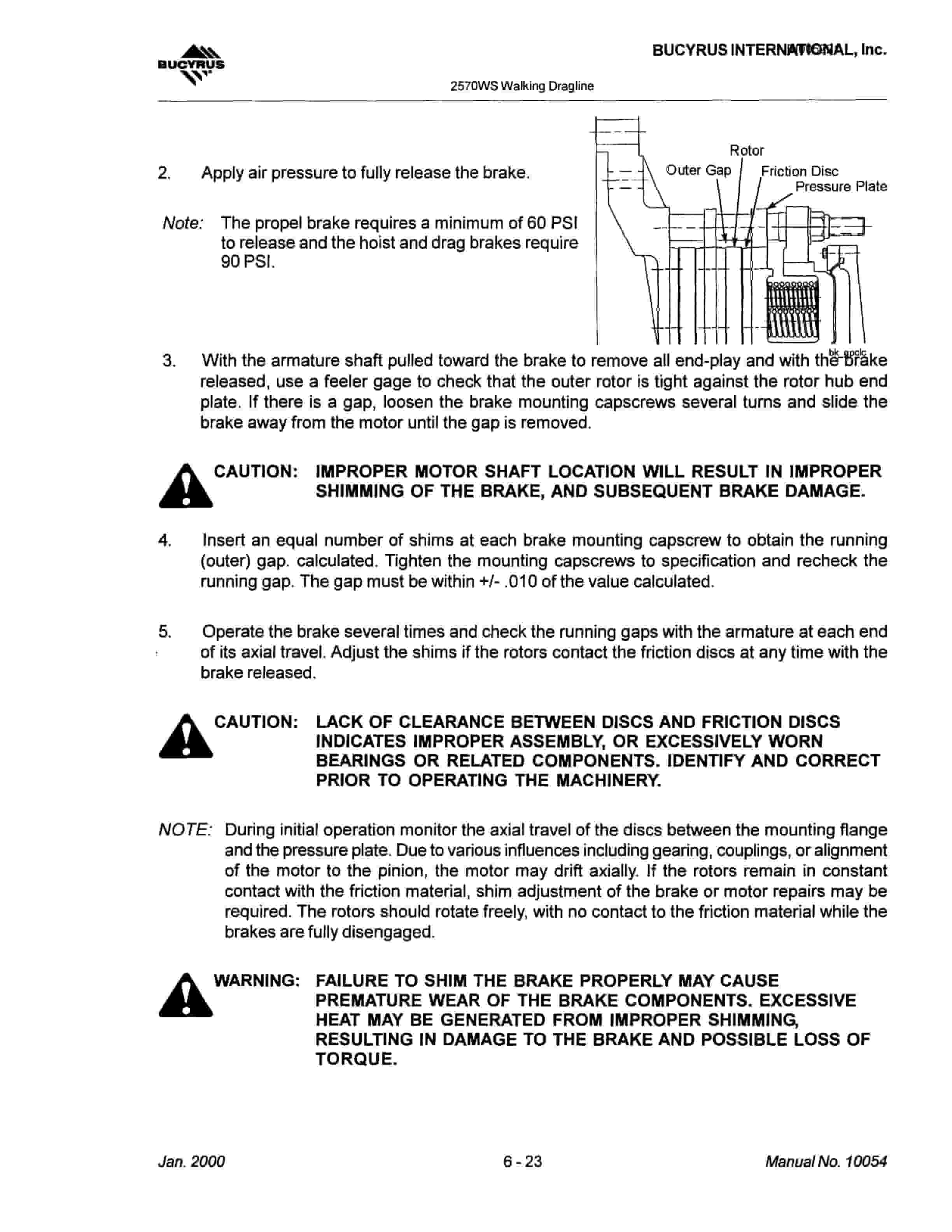 Bucyrus 2570WS Walking Dragline Parts Catalog BI005221-3