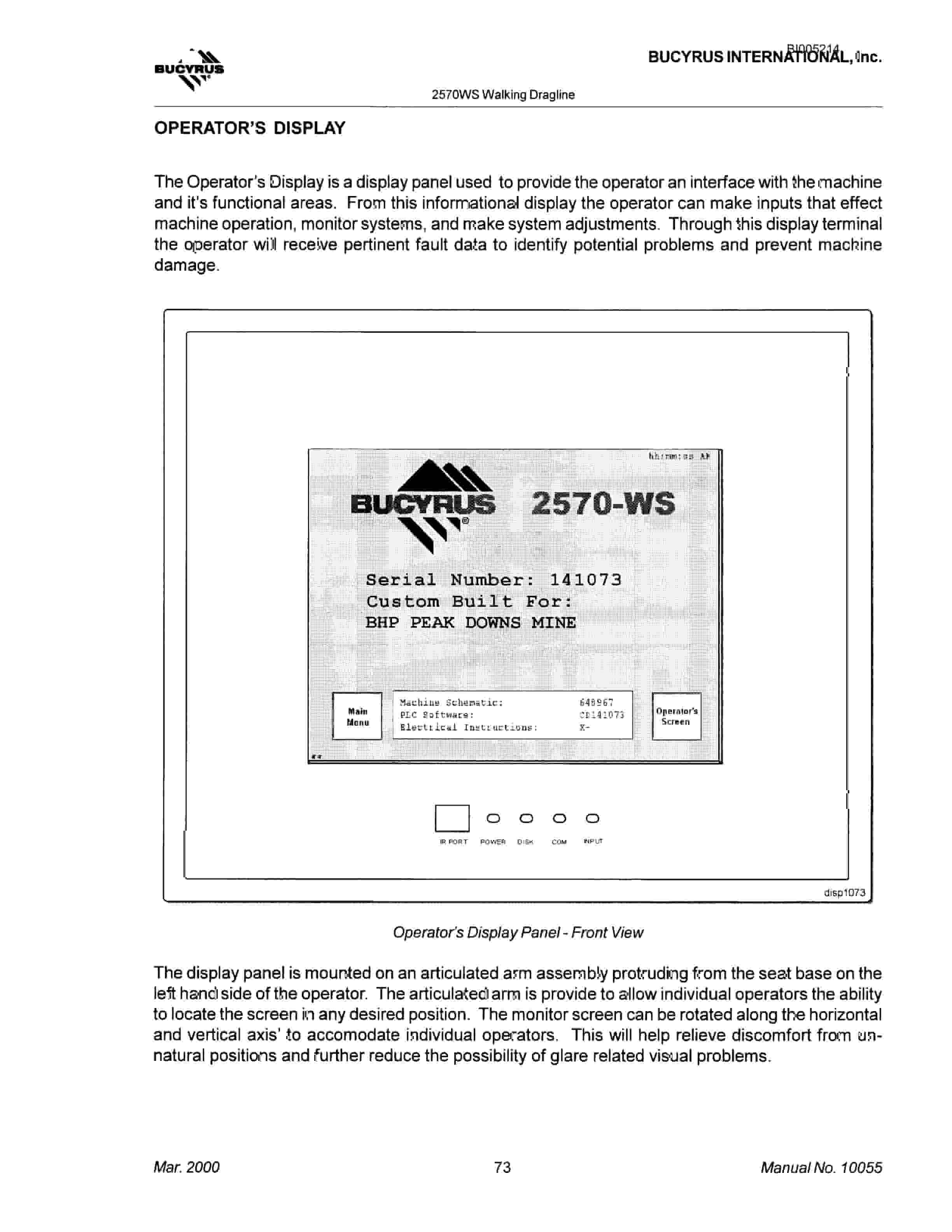 Bucyrus 2570WS Walking Dragline Technical Manual BI005214-4