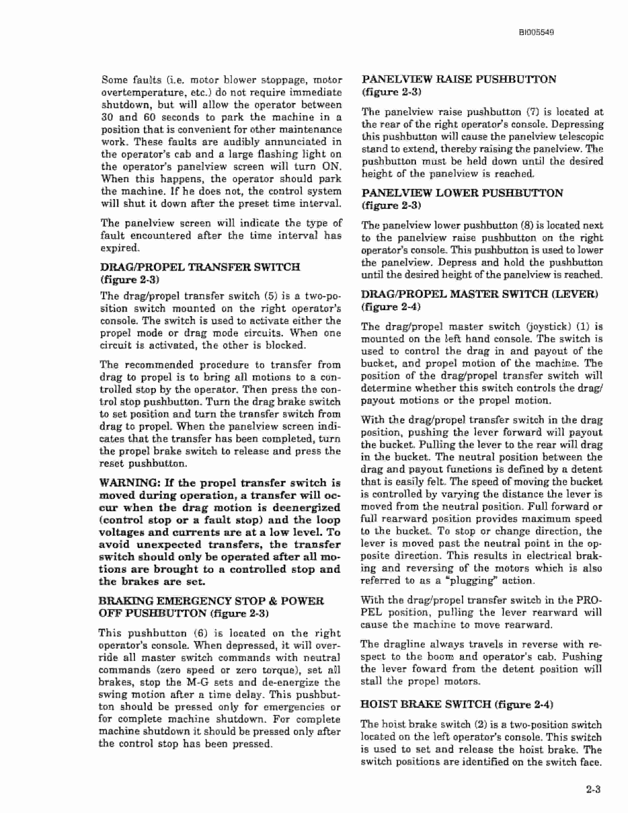 Bucyrus 2570WS Walking Dragline Technical Manual BI005549-2
