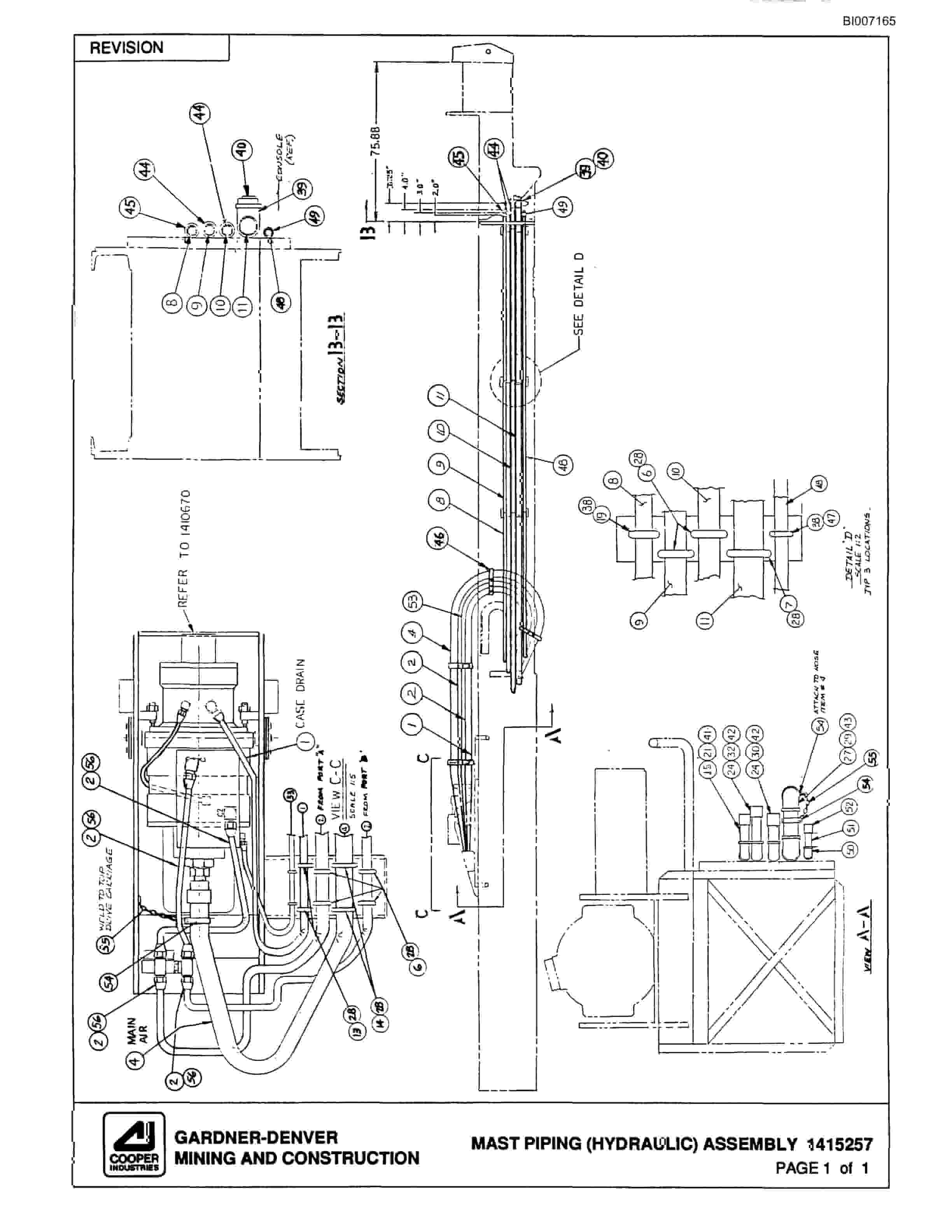 Bucyrus 25C Rotary Blasthole Drill Parts Catalog BI007165-2