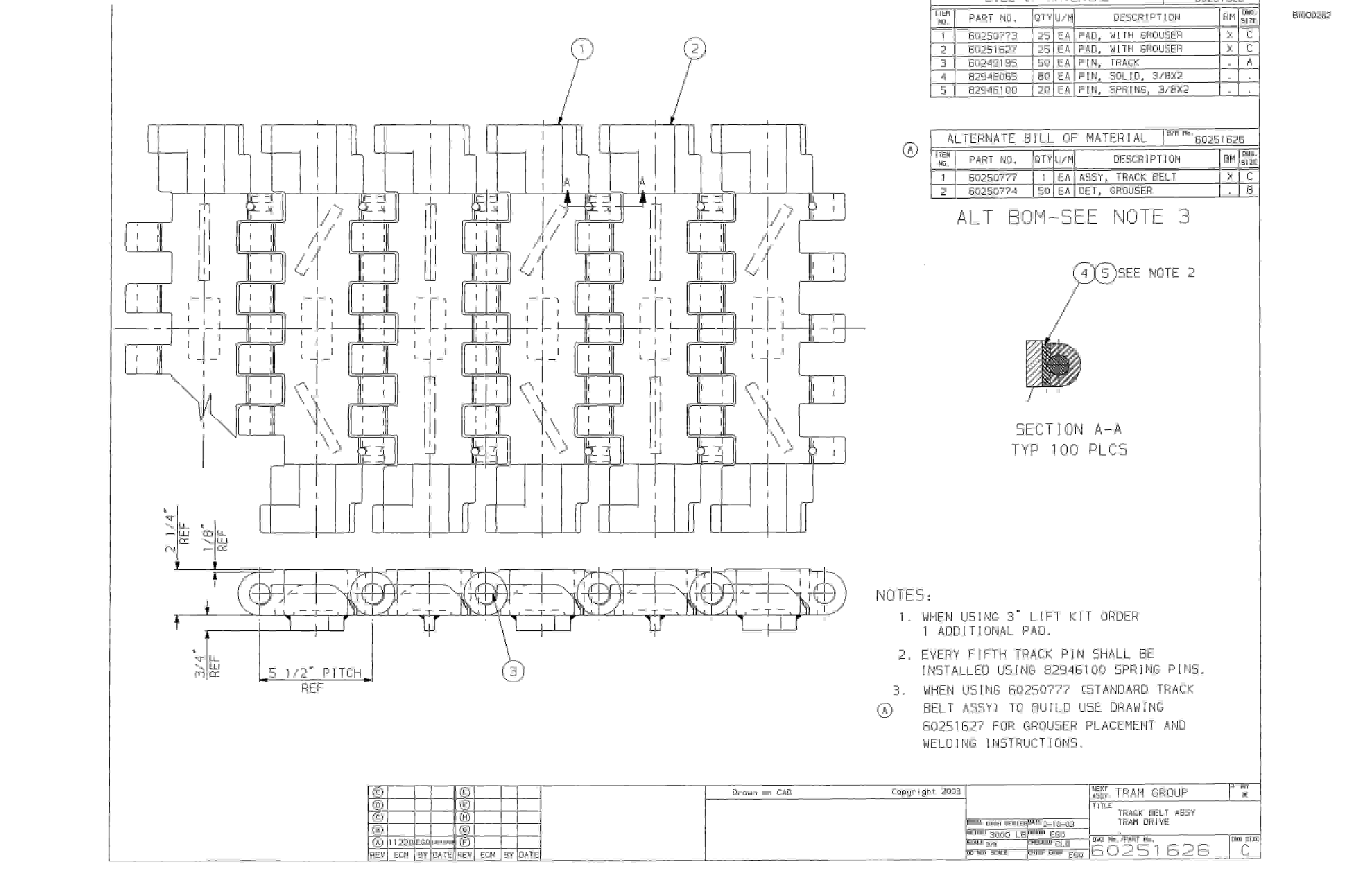 Bucyrus 25M0 Miner Parts Catalog BI000282-3