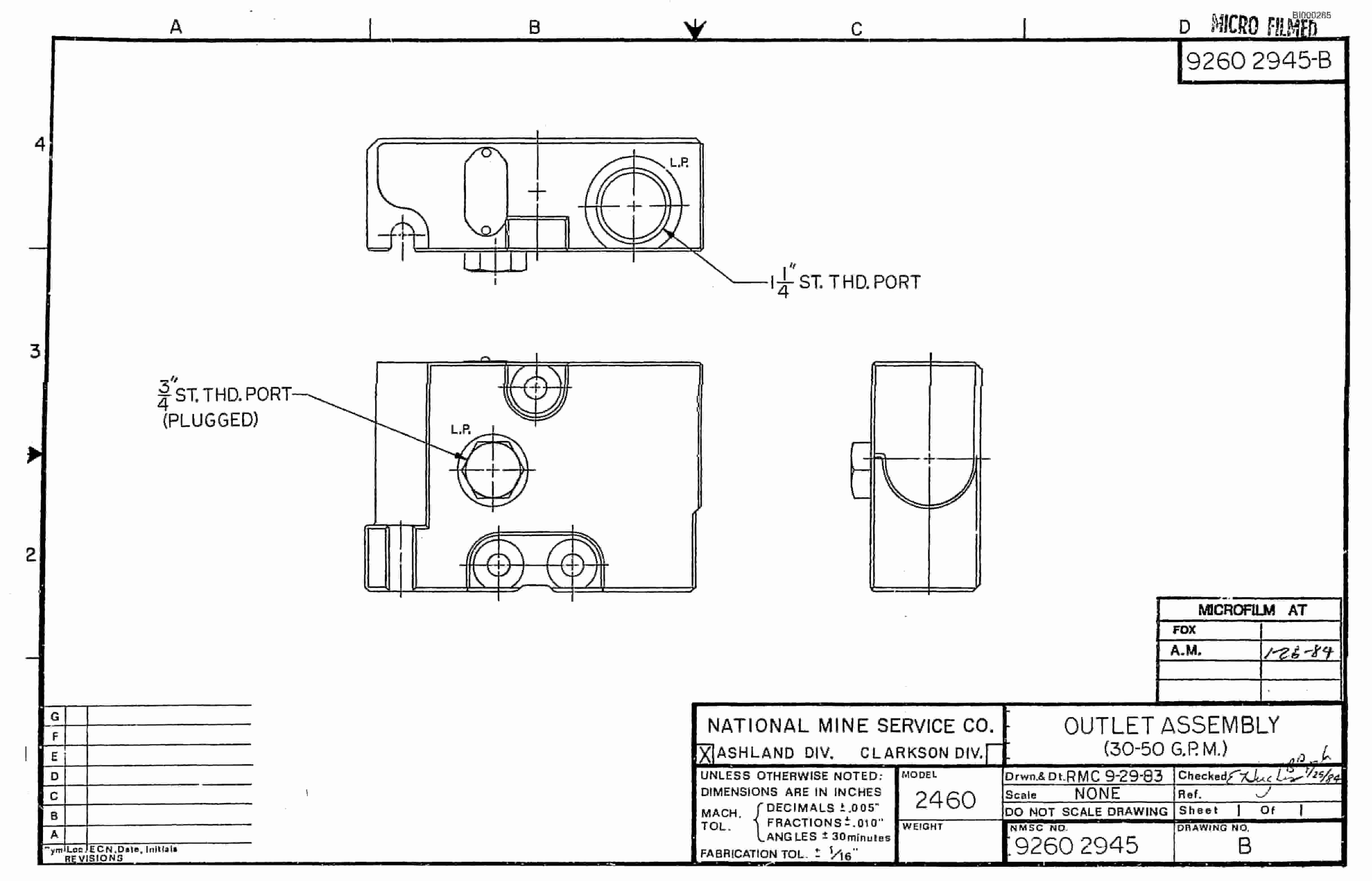 Bucyrus 25M0 Miner Parts Catalog BI000285-2