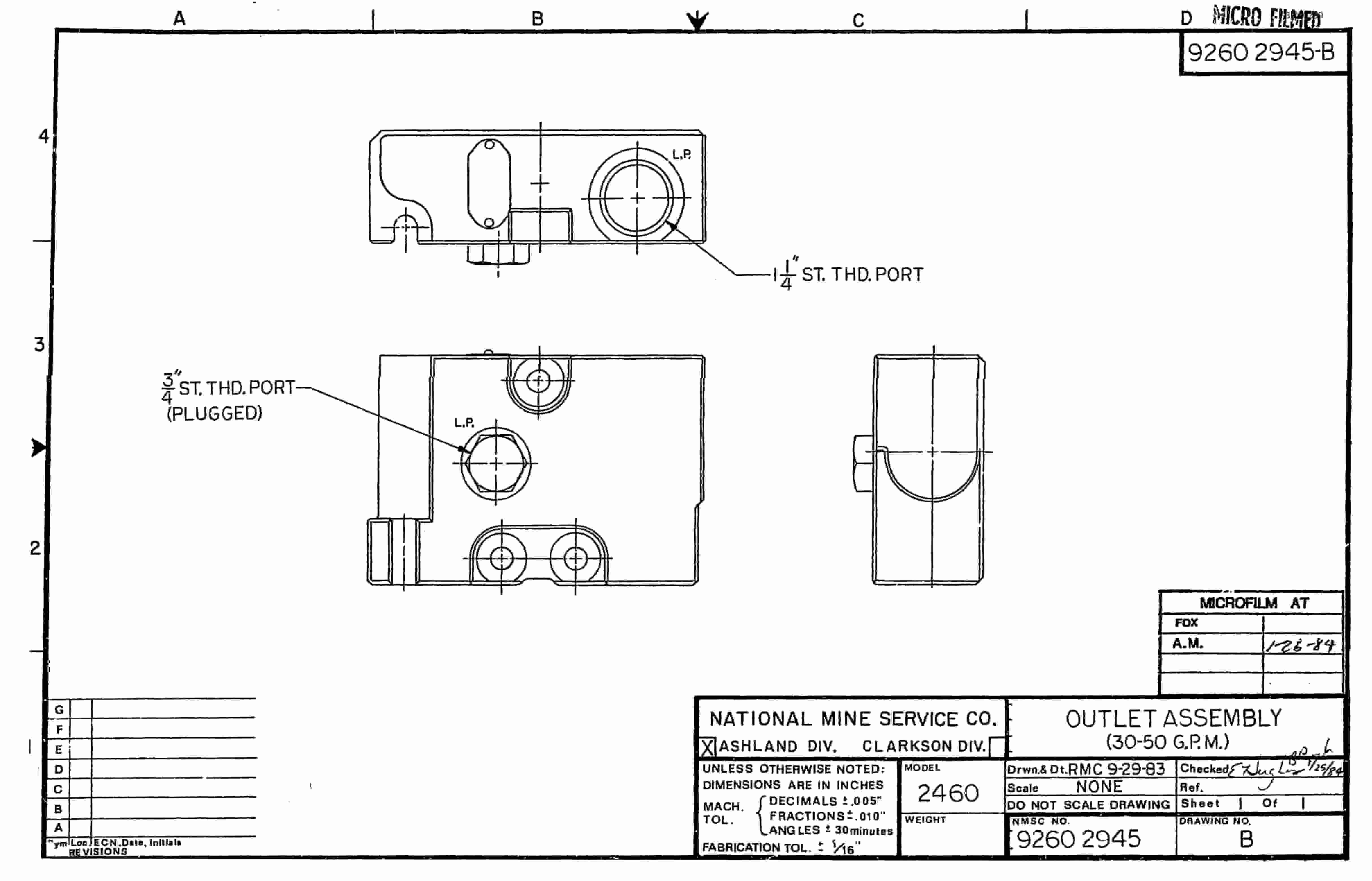 Bucyrus 25M0 Miner Parts Catalog BI000299-2