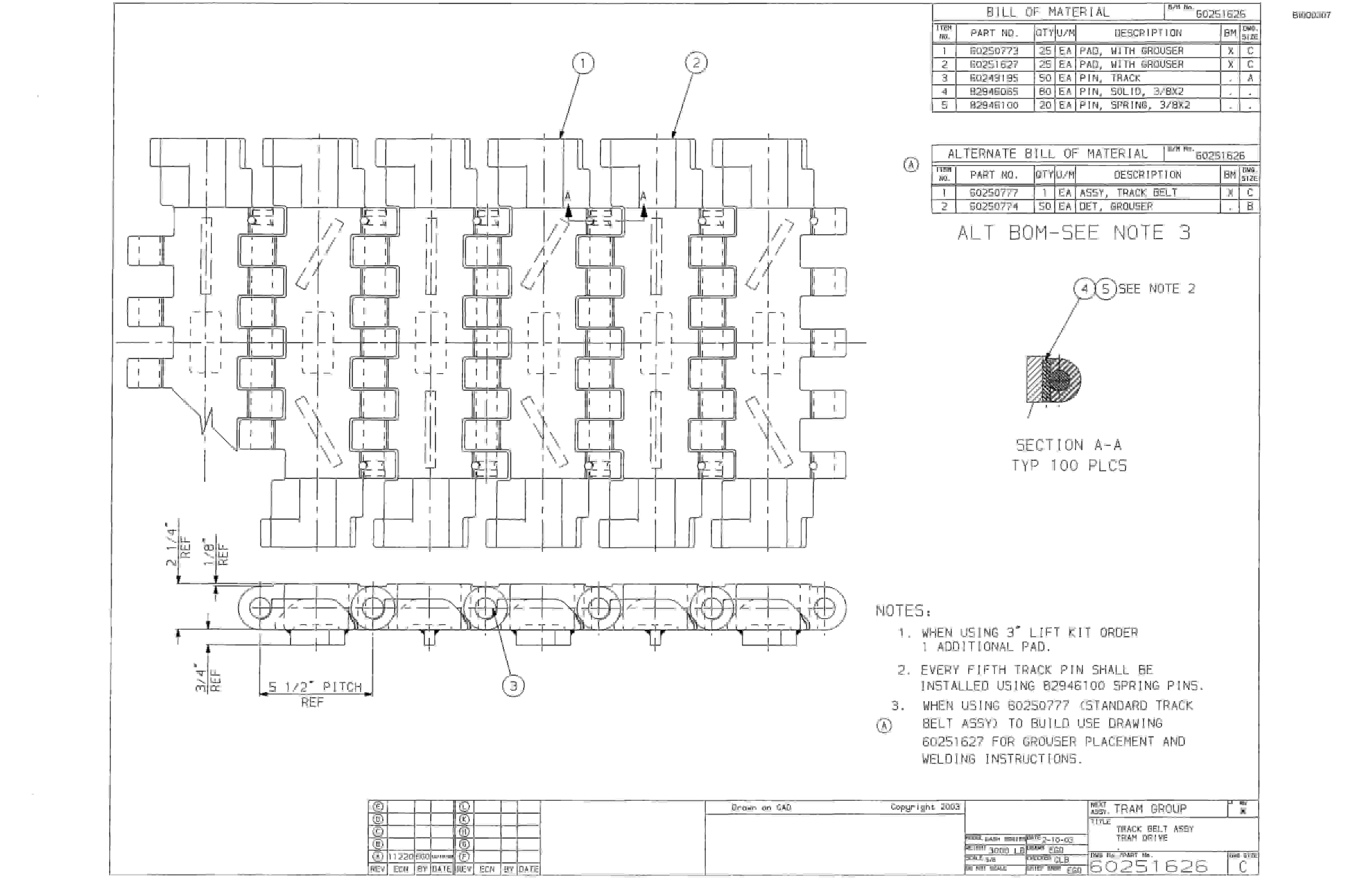 Bucyrus 25M0 Miner Parts Catalog BI000307-3