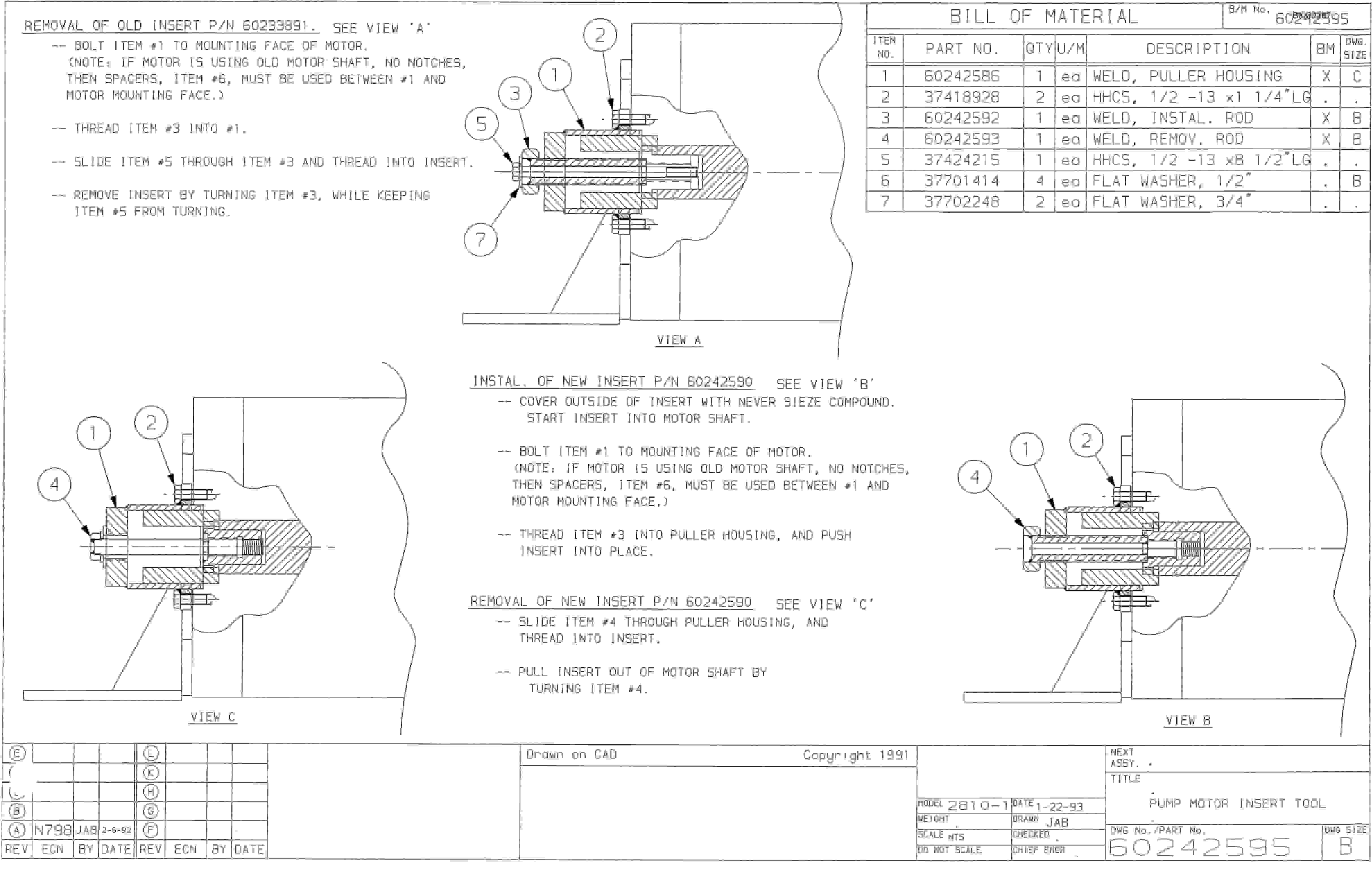Bucyrus 25M1 Miner Parts Catalog BI000287-2