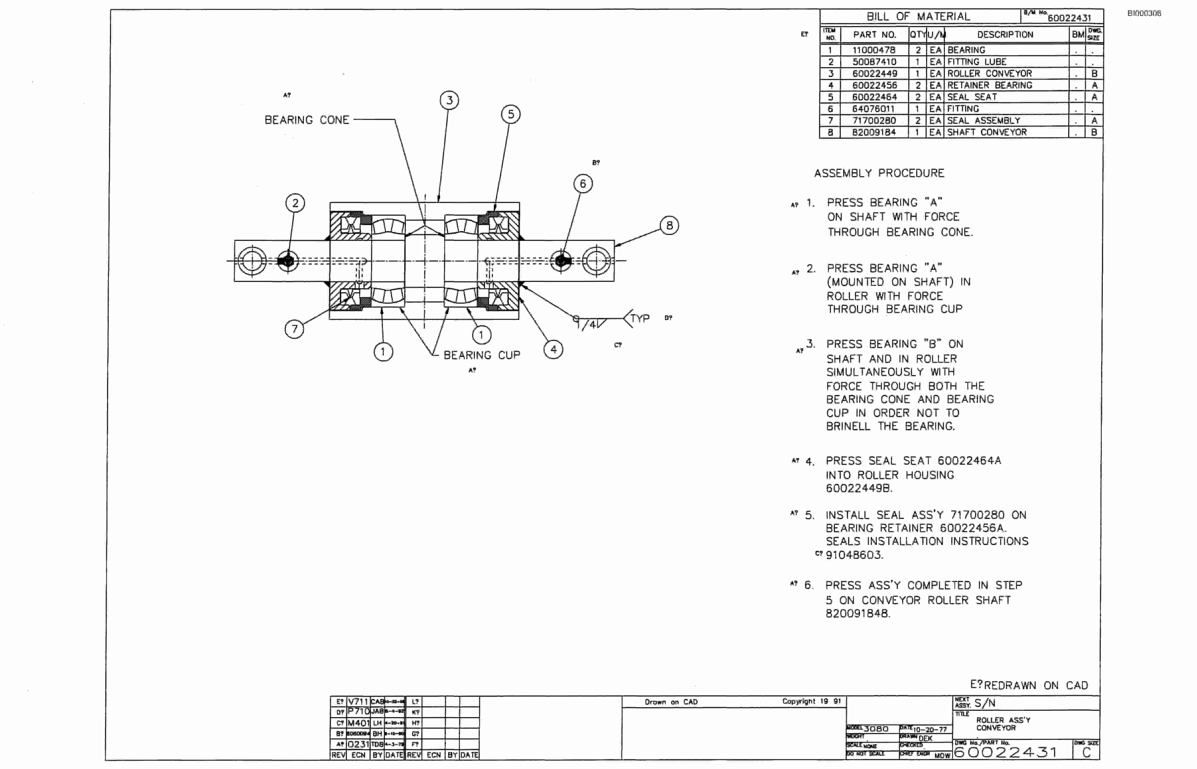 Bucyrus 25M1 Miner Parts Catalog BI000306-5