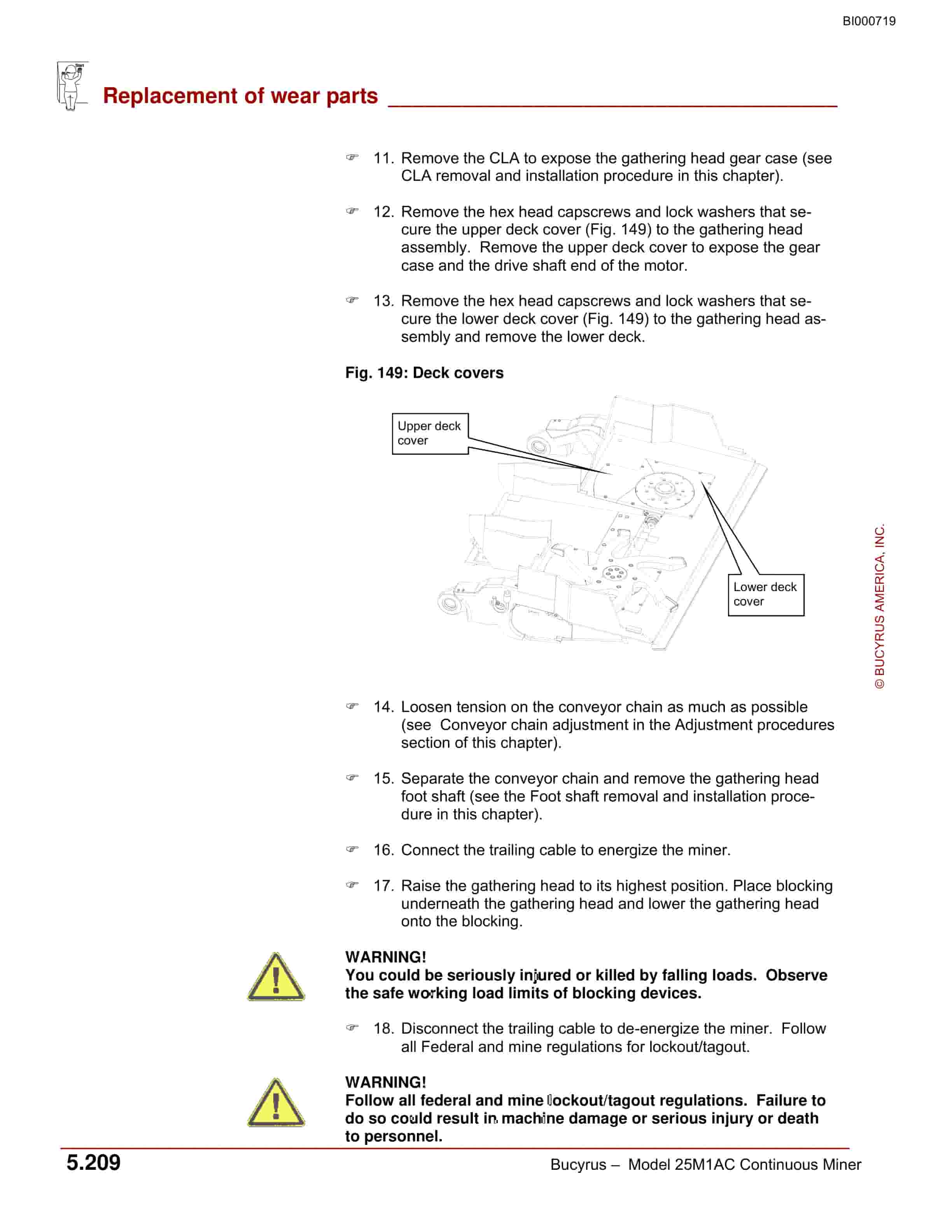Bucyrus 25M1AC Continuous Miner Operation Manual BI000719-3