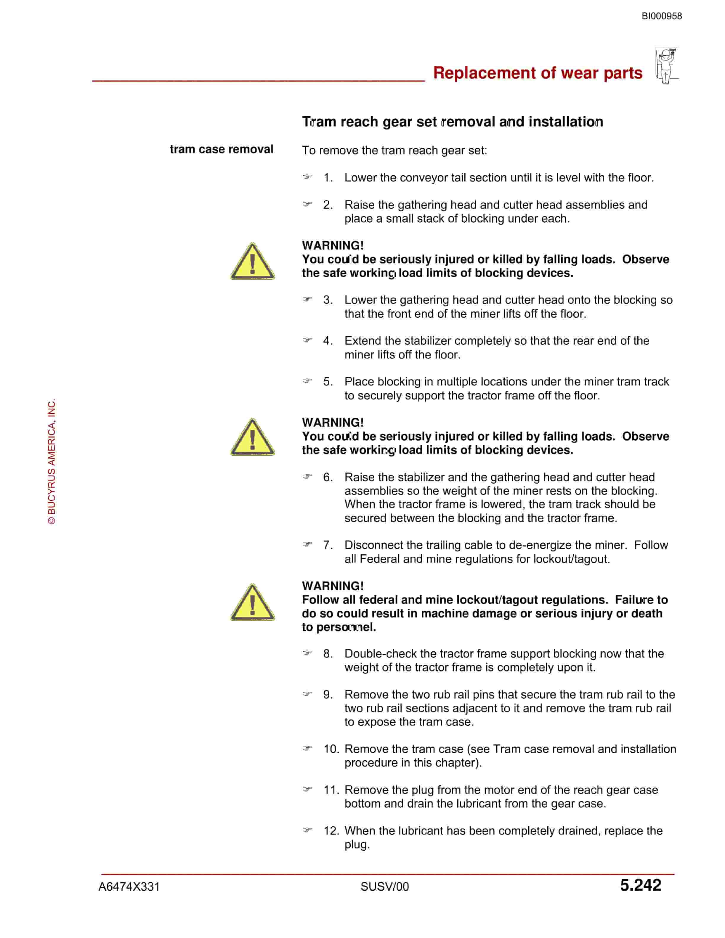 Bucyrus 25M1AC Continuous Miner Operation Manual BI000958-4
