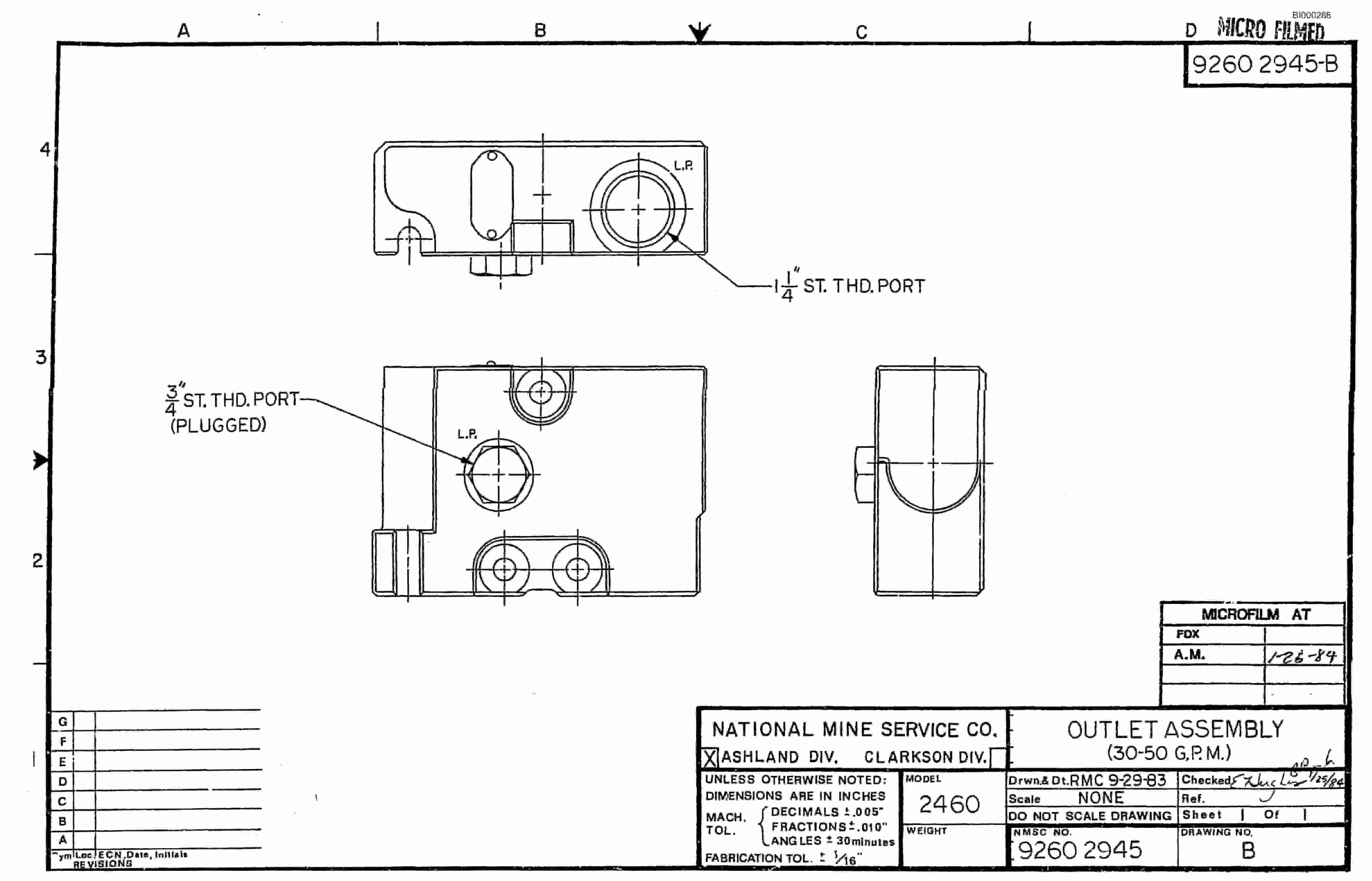 Bucyrus 25M2 Miner Parts Catalog BI000288-2