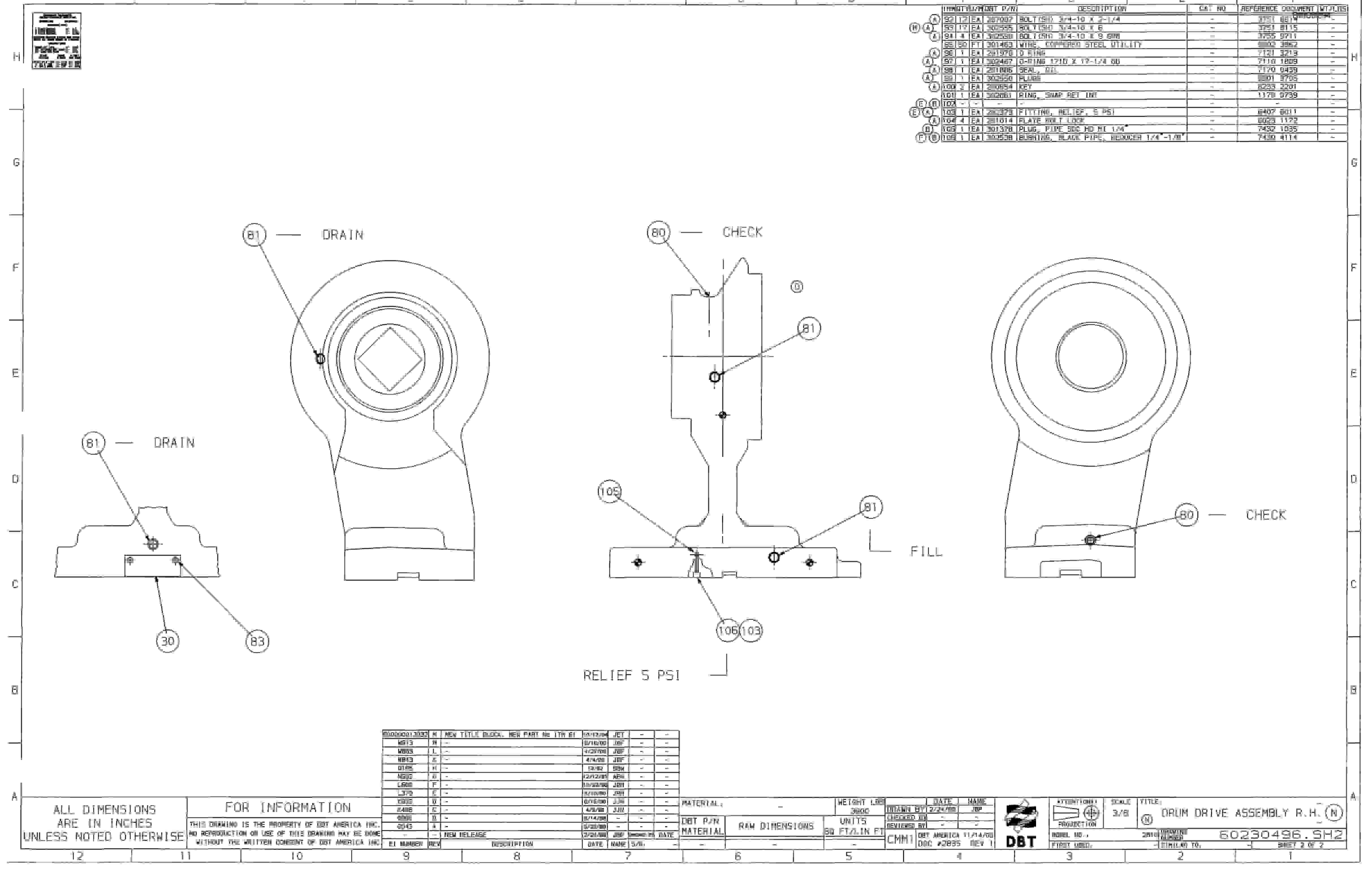 Bucyrus 25M2 Miner Parts Catalog BI000294-4