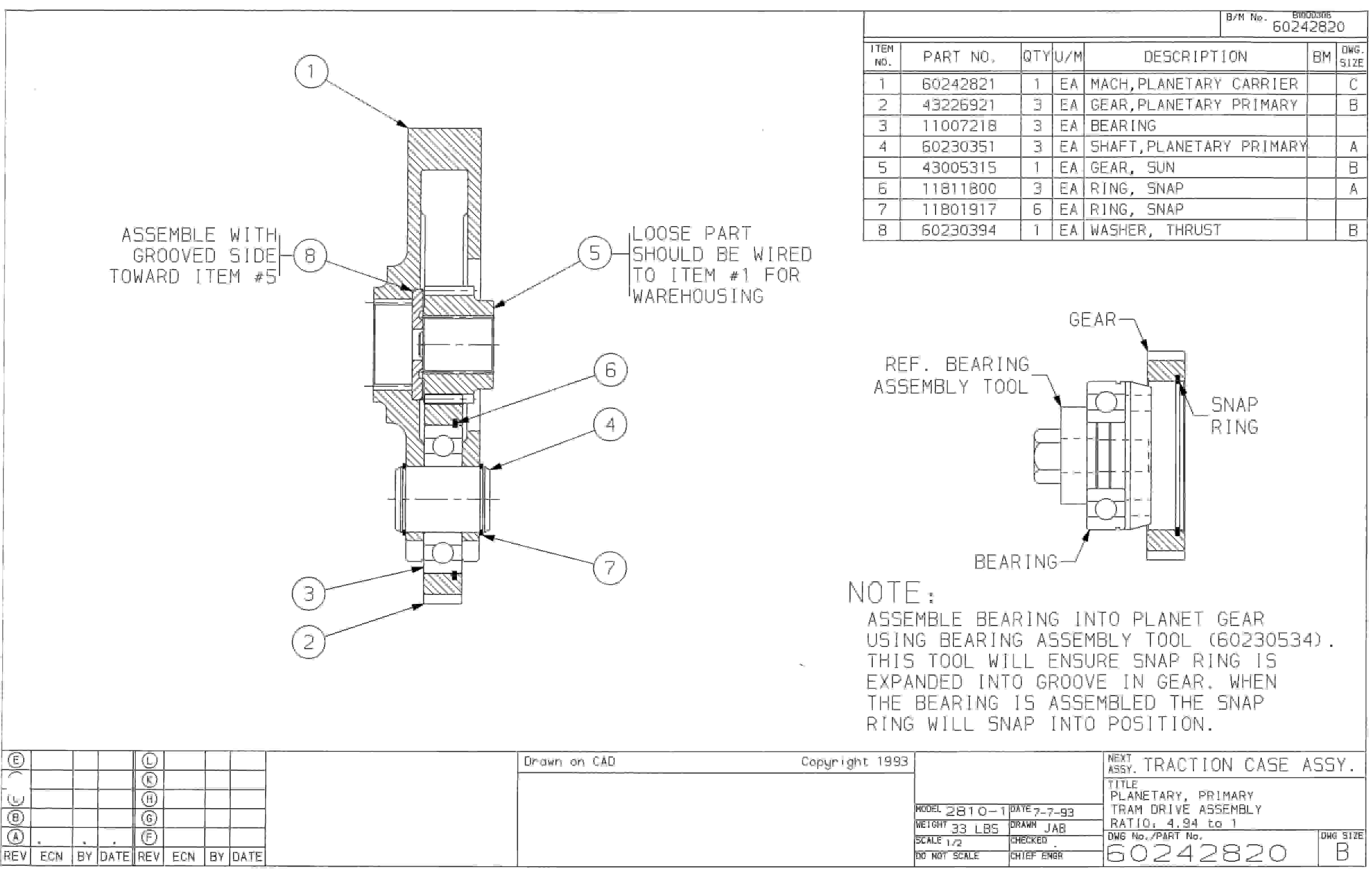 Bucyrus 25M2 Miner Parts Catalog BI000308-3