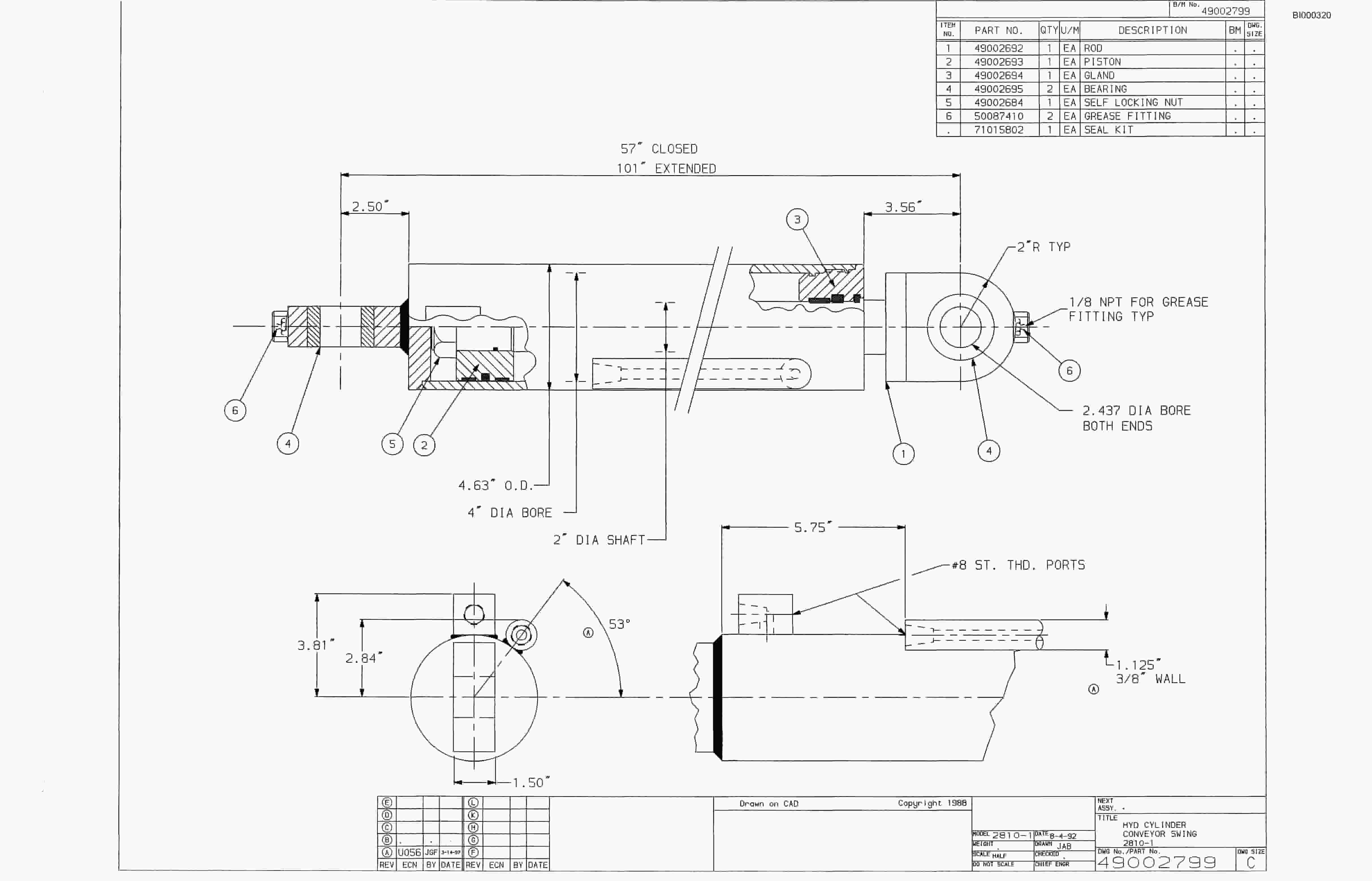 Bucyrus 25M2 Miner Parts Catalog BI000320-2