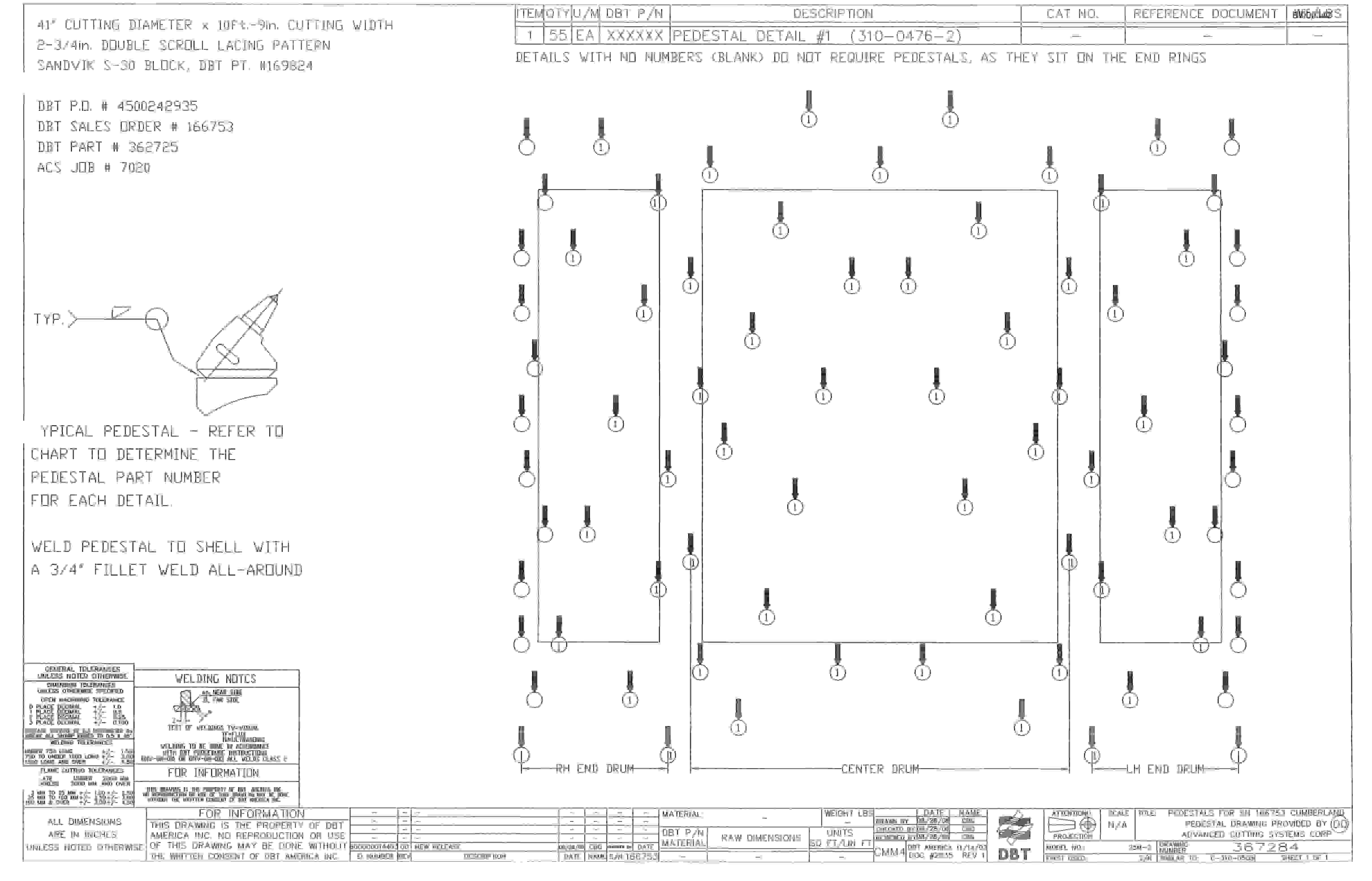 Bucyrus 25M2 Miner Parts Catalog BI000342-4