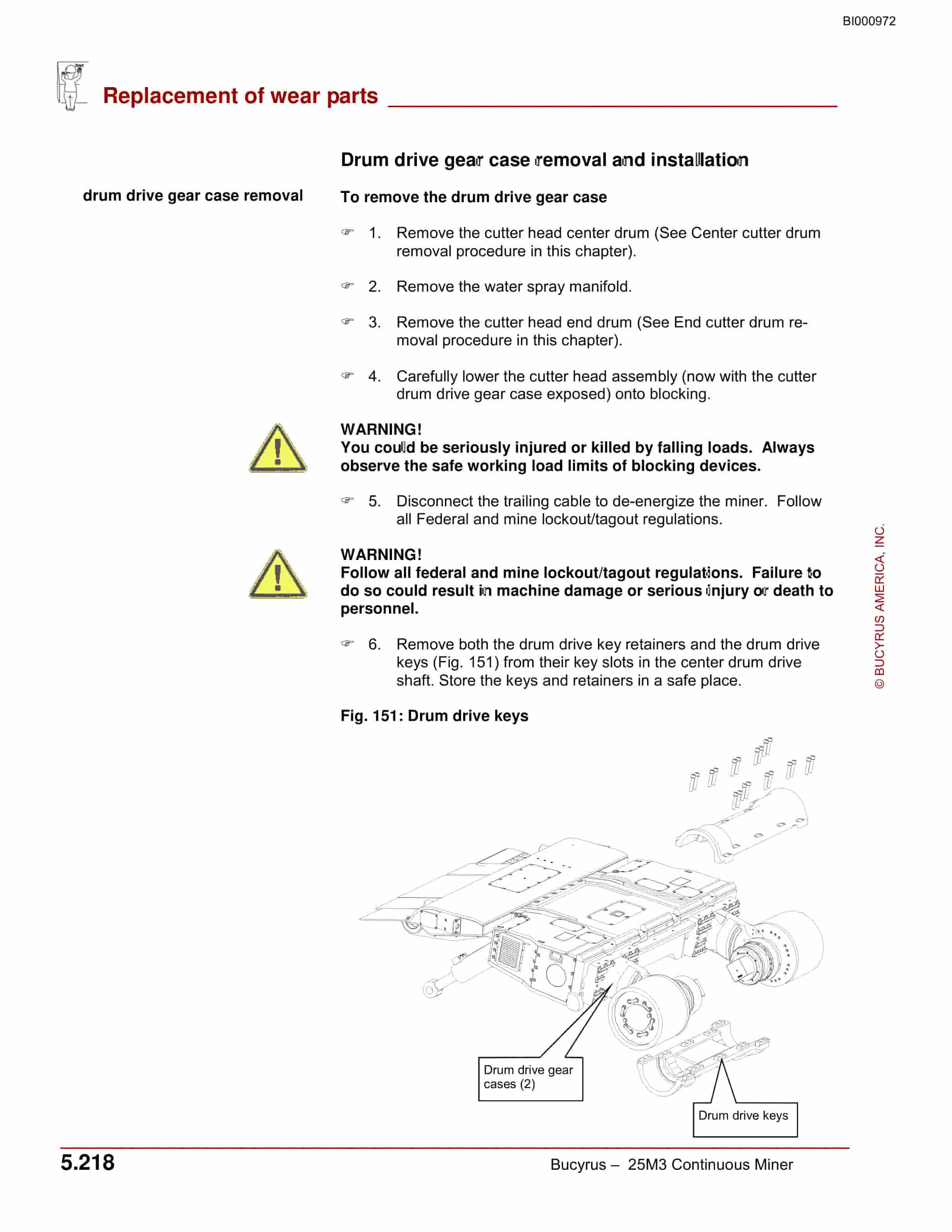 Bucyrus 25M3 Continuous Miner Operation Manual BI000972-3
