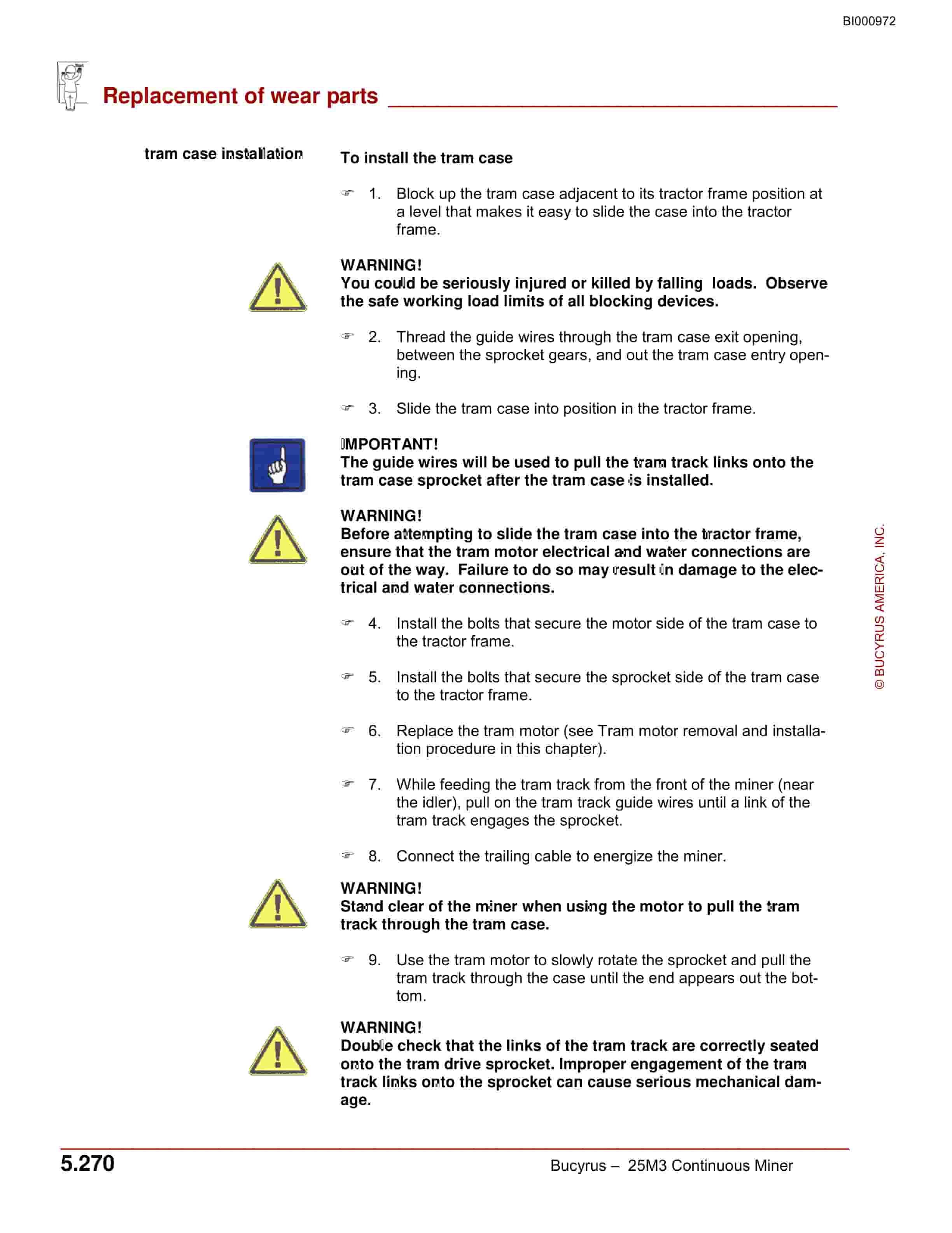 Bucyrus 25M3 Continuous Miner Operation Manual BI000972-5
