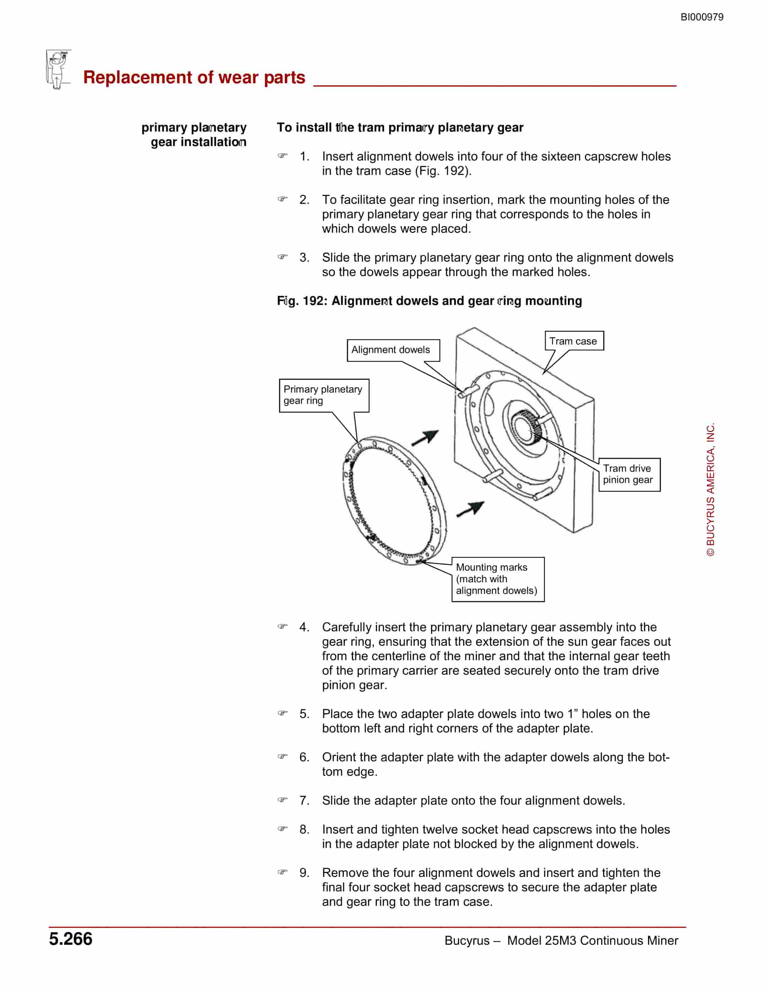 Bucyrus 25M3 Continuous Miner Operation Manual BI000979-4