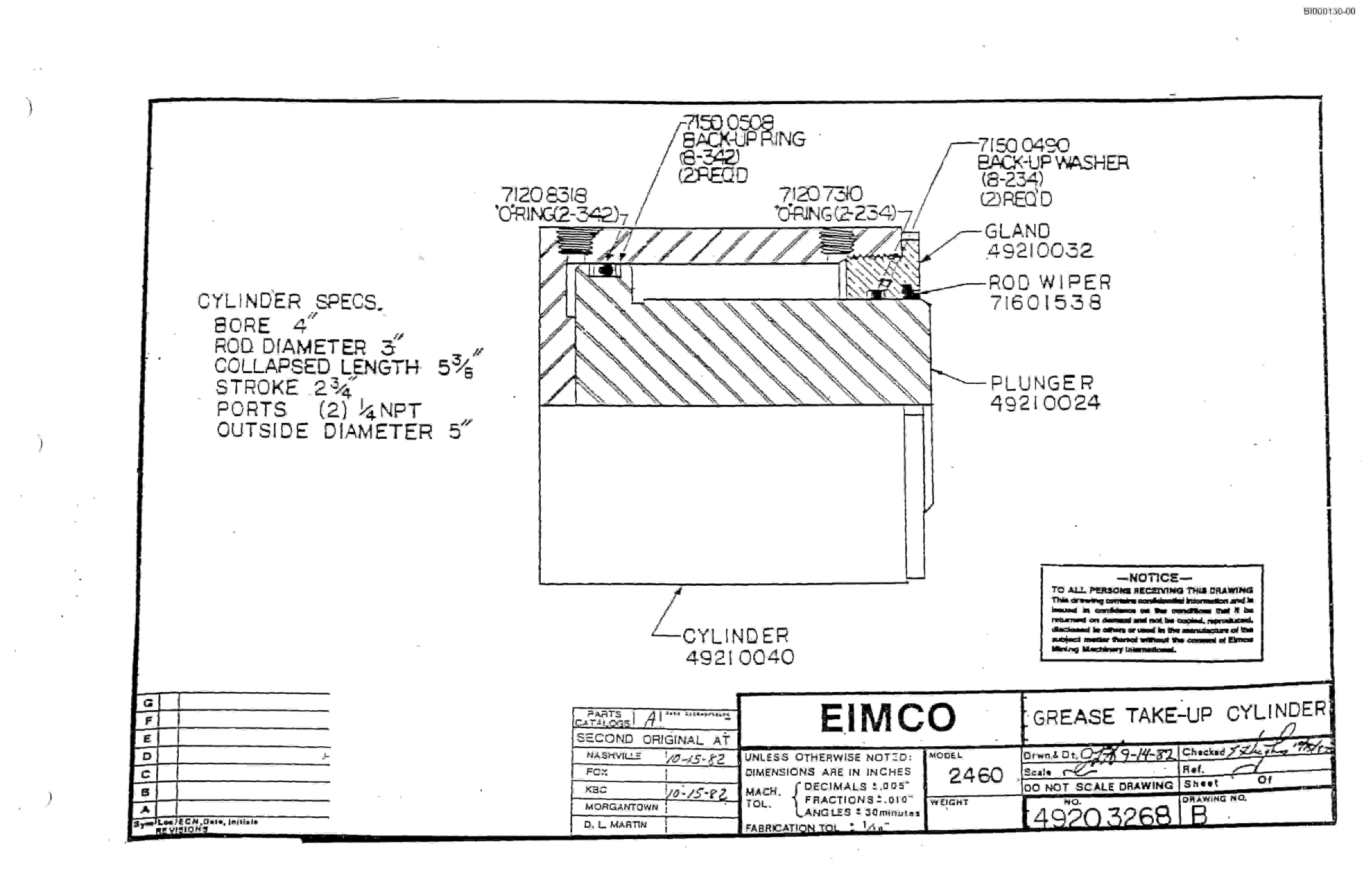Bucyrus 2810-0 Drum Miner Parts Catalog BI000130-3