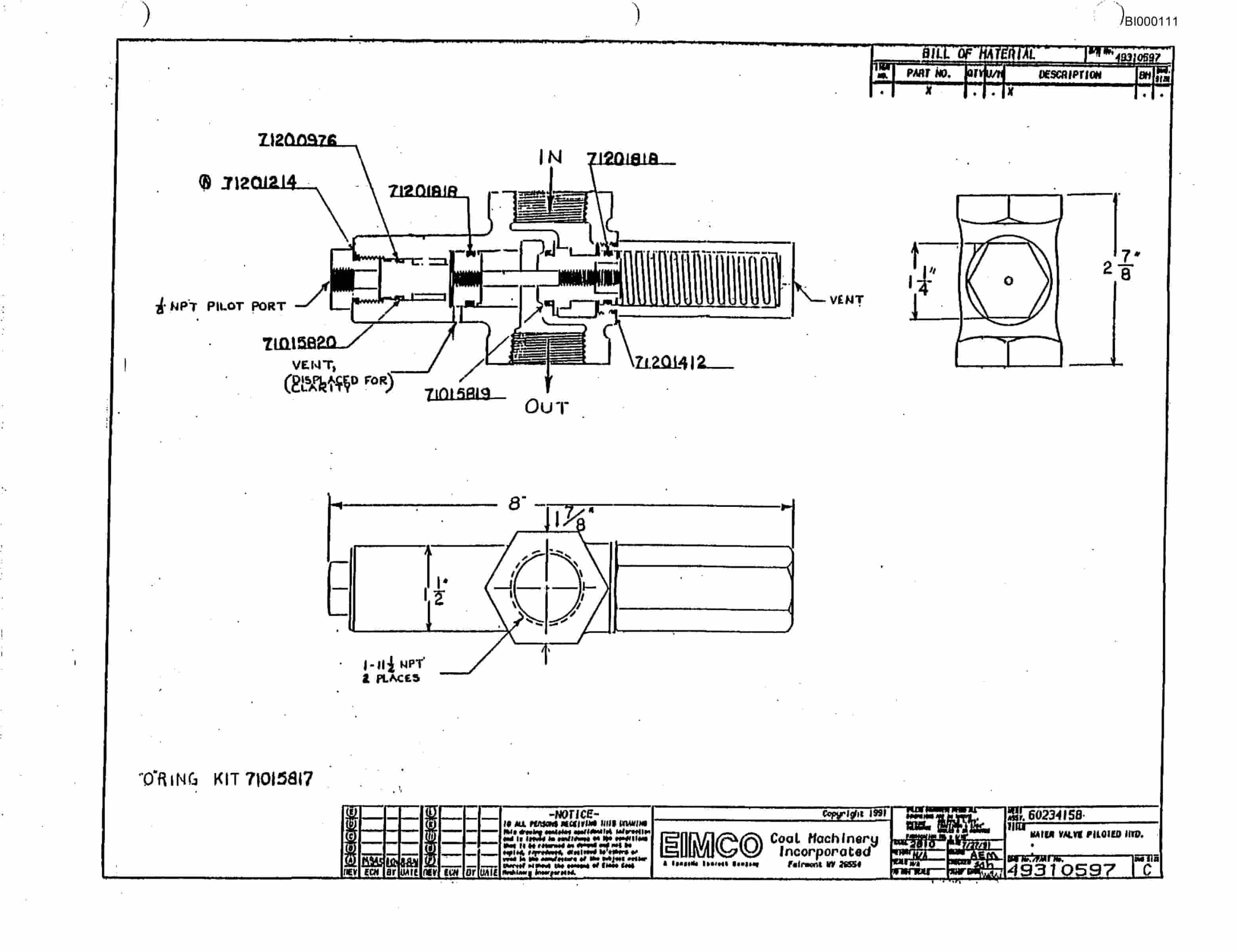 Bucyrus 2810-0 Miner Parts Catalog BI000111-4